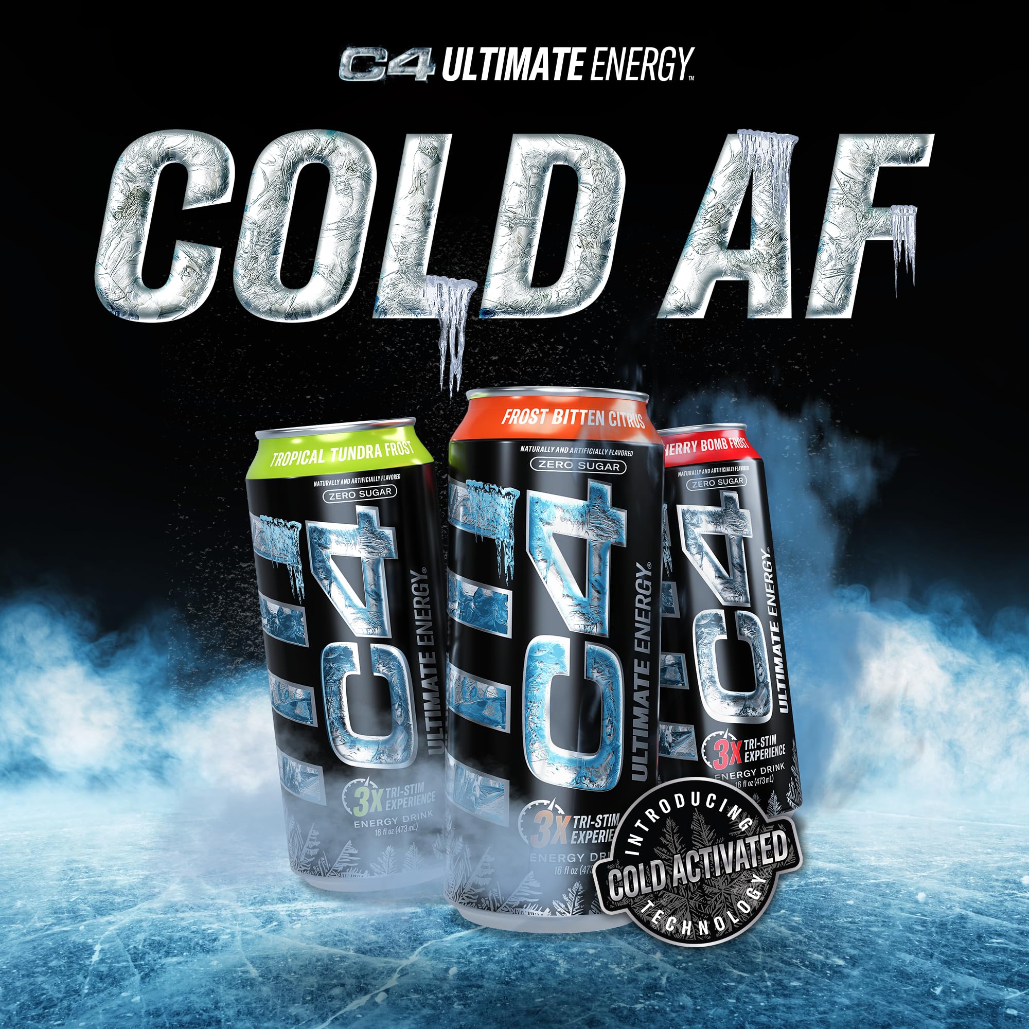 Cellucor C4 Ultimate | Pre Workout Sugar Free Energy Drink | Tri-Stim Experience with 300mg Caffeine + TeaCrine + Dynamine | Fruit Punch | 16oz (Pack of 12)