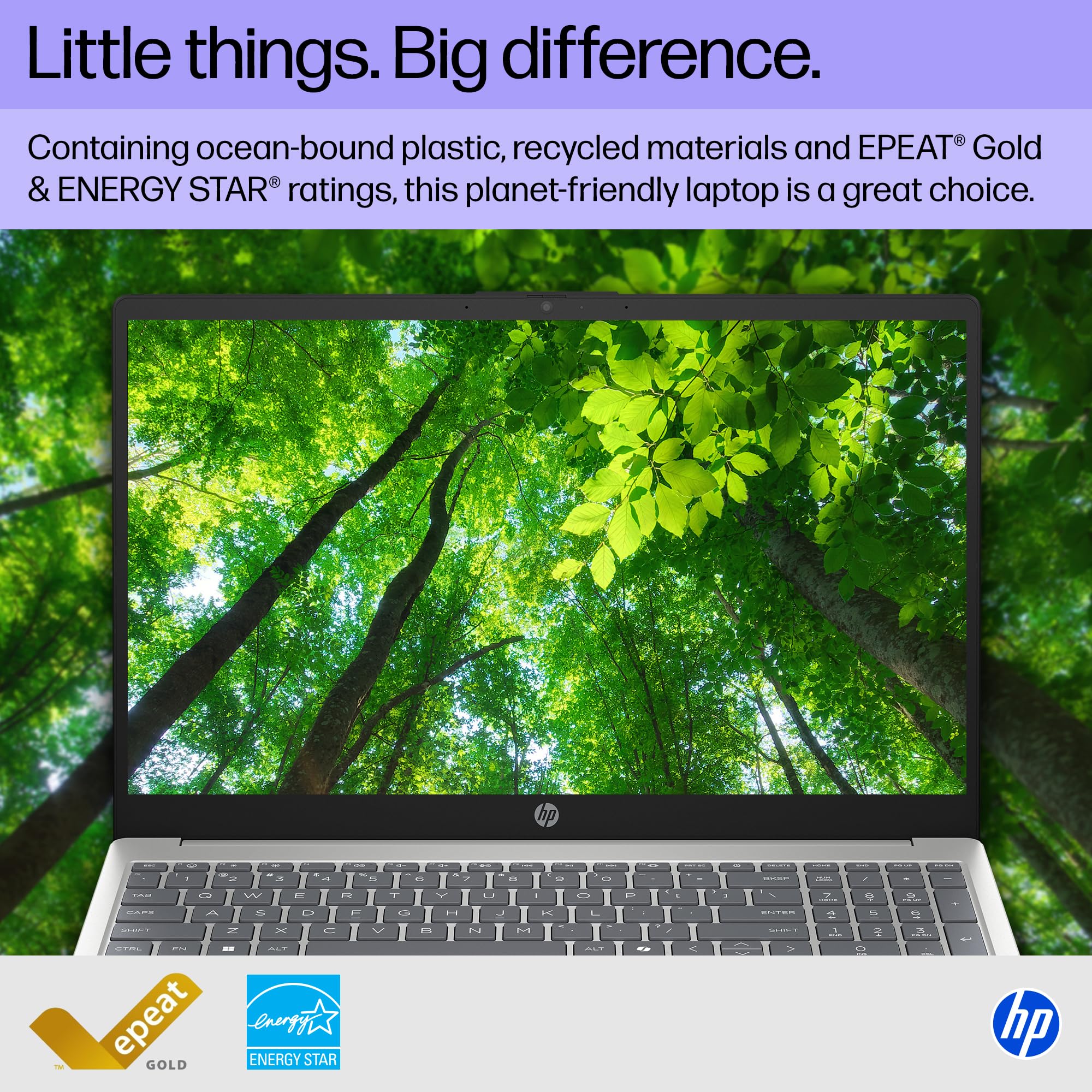 HP 15.6 inch Laptop, HD Touchscreen Display, AMD Ryzen 3 7320U, 8 GB RAM, 128 GB SSD, AMD Radeon Graphics, Windows 11 Home in S Mode, Natural Silver, 15- fc0099nr