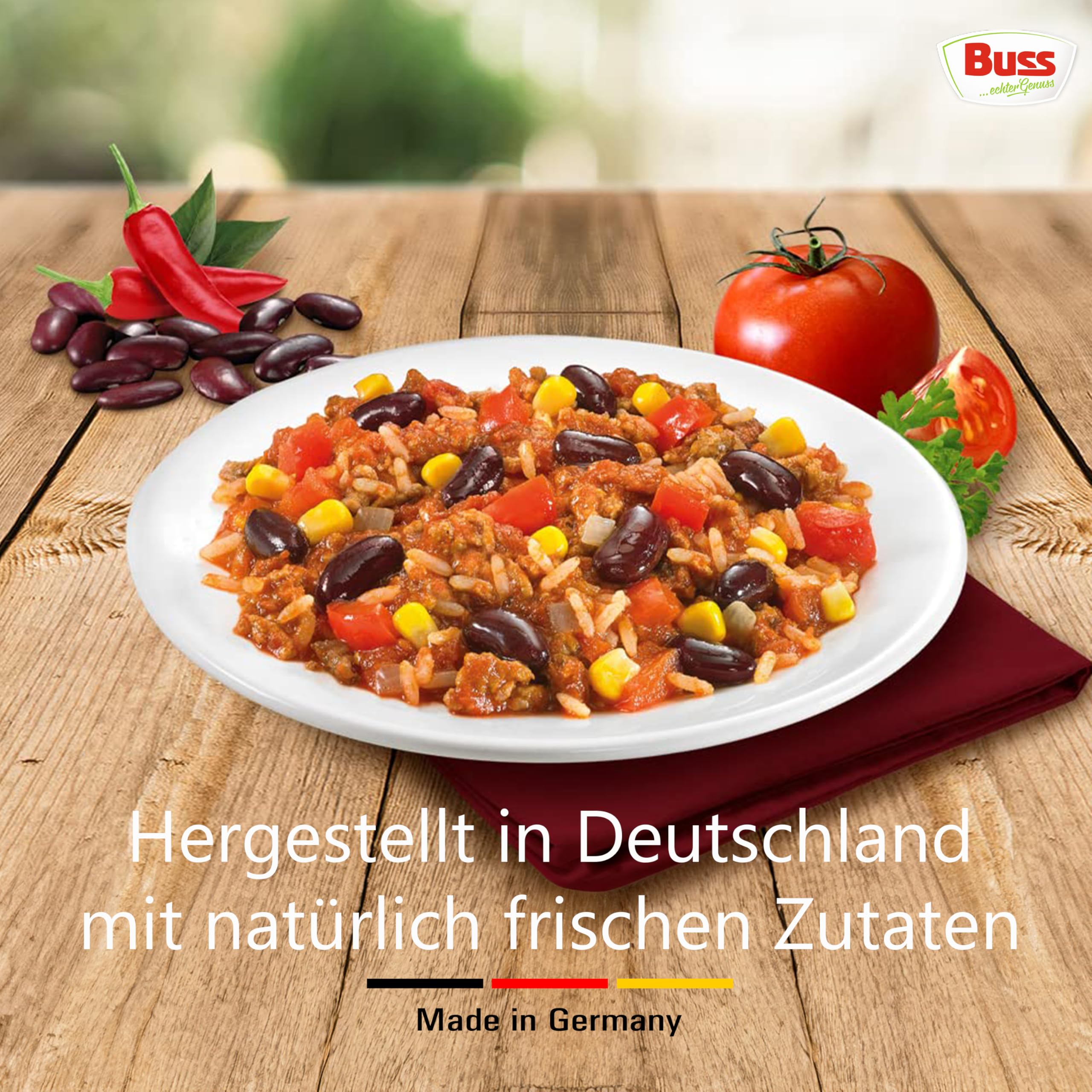 Buss Freizeitmacher Traditioneller Grünkohl Eintopf mit Kartoffeln und Mettenden - Fertiggerichte zum Aufwärmen in Mikrowelle & Topf - Schnell & Einfach Zubereitet - 12 x 300g