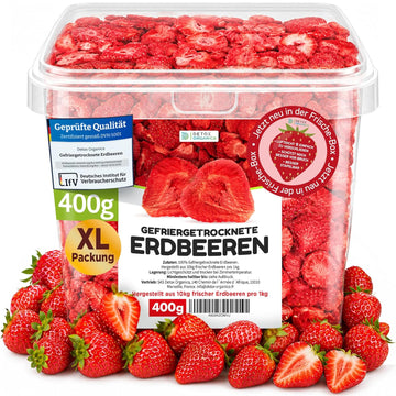 Detox Organica GEFRIERGETROCKNETE ERDBEEREN, 300g Früchte in Scheiben, 100% Trockenfrüchte natürlich und ohne Zusatz von Zucker oder Zusatzstoffen, Erdbeerchips freeze dried strawberries (300g)