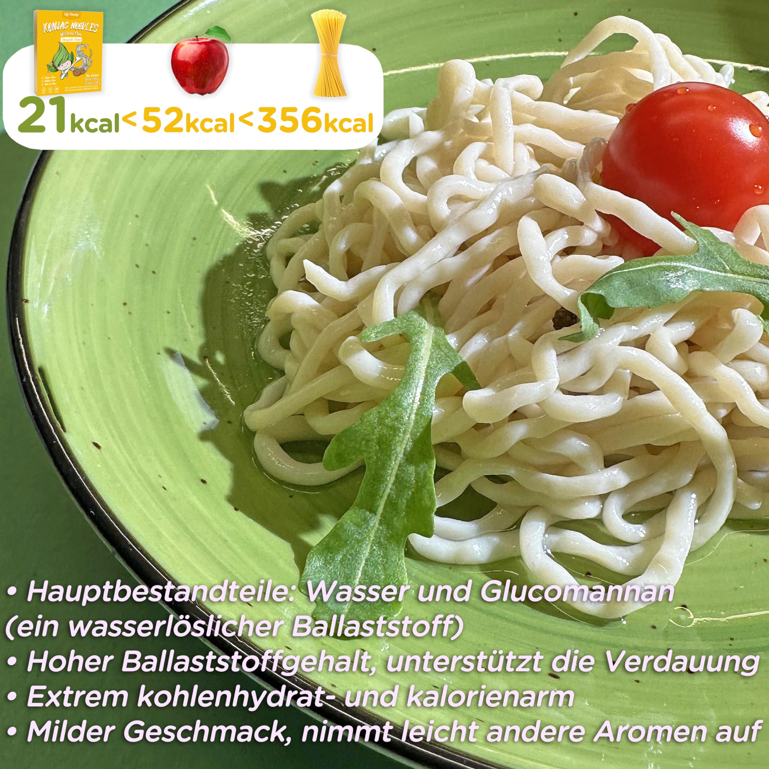 Premium Konjak Nudeln aus Thailand Vegan Glutenfrei-240gx 6er Box(12 pack), Elf-Family Shirataki Nudeln Instant Nudeln Pasta/Keto/Low Carb/Kalorienarme/Zuckerfrei -Spaghetti & Fettuccine
