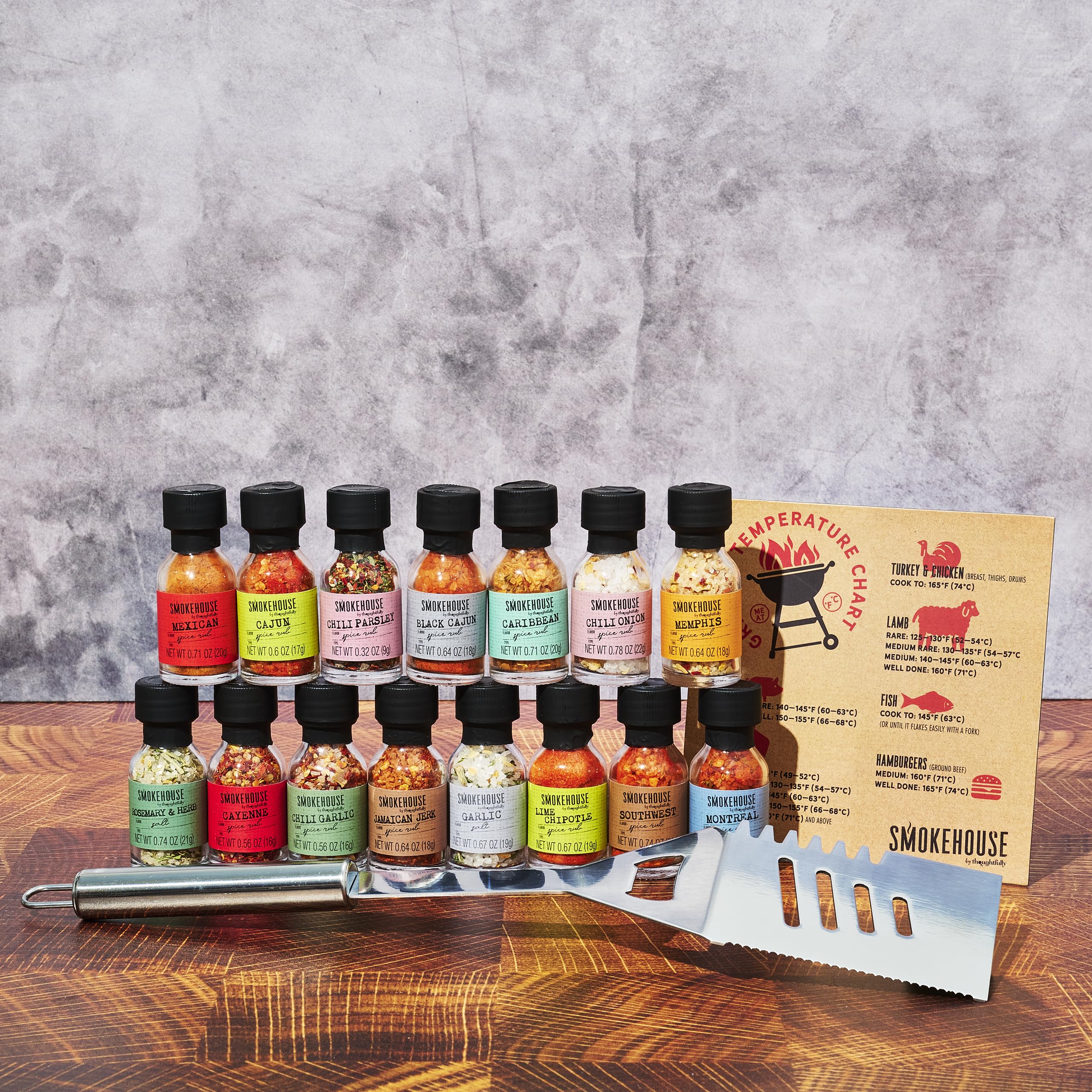 Thoughtfully BBQ Gewürze Geschenkset - Set mit 20 Grillgewürzen & BBQ Gewürzmischungen – Gewürze Set für Grillen & Barbecue – Geschenk zum Vatertag