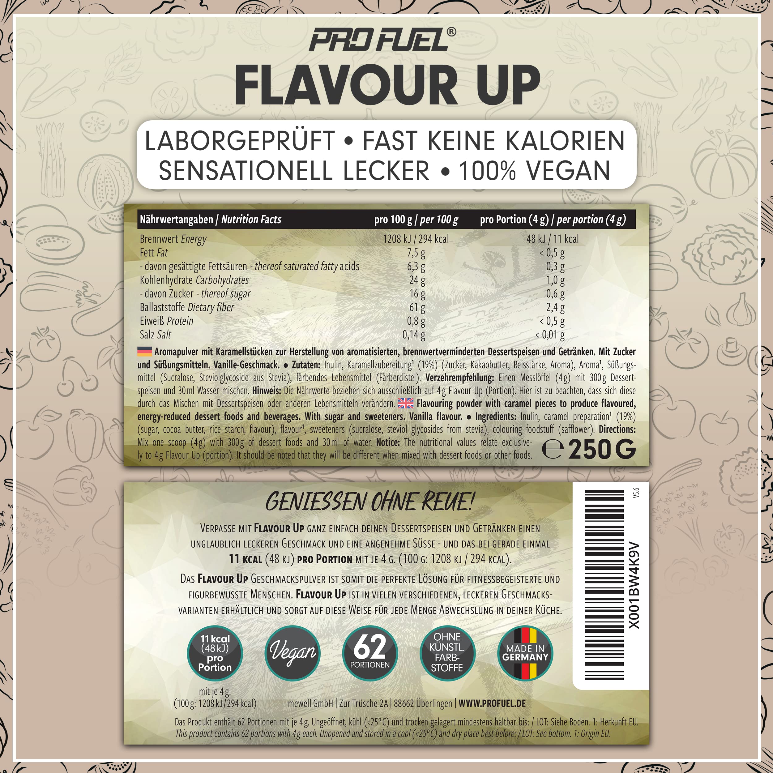 Geschmackspulver MIX PACK mit 8x30g Proben, 8 unglaublich leckere Flavours, nur 8-14 kcal pro Portion, Aroma & angenehme Süße, vielseitig einsetzbar für Lebensmittel & Getränke, FLAVOUR UP