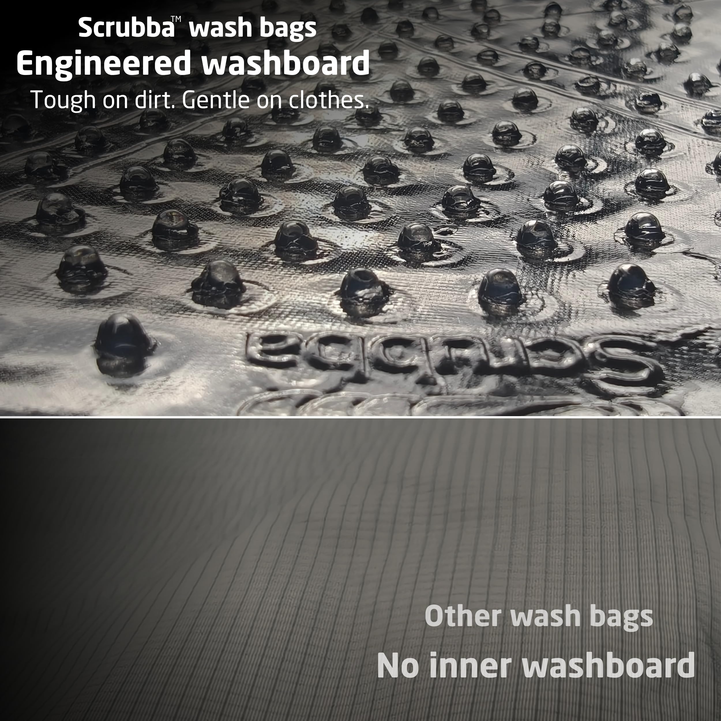 Scrubba Wash Bag - Patented Washboard-in-a-Bag™ Portable Travel Washing Machine for Camping, Backpacking, Cruises & Hotels - Pack Light, Wash Clothes Anywhere in Minutes (5 oz)