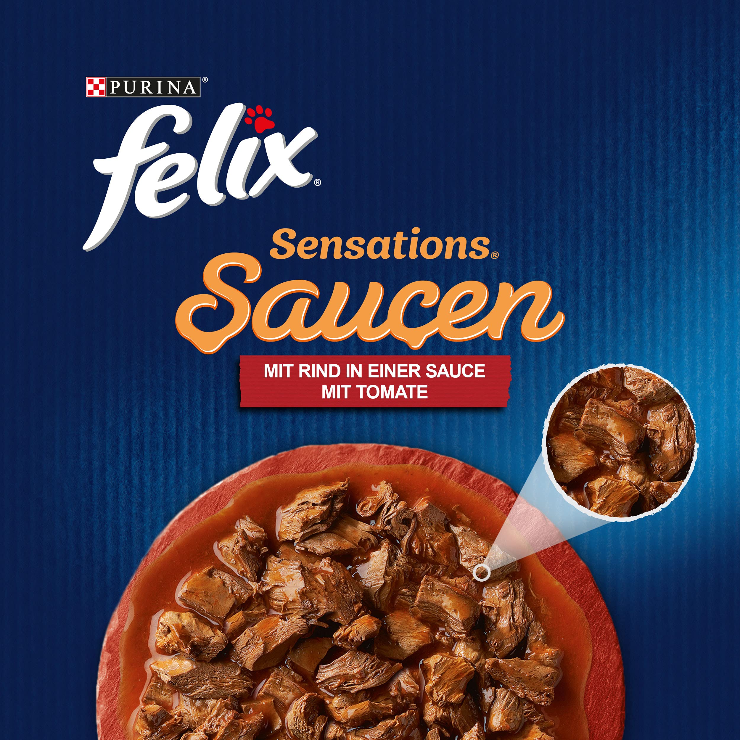 Felix Sensations Saucen Katzenfutter nass, Sorten-Mix, 4er Pack (4 x 24 Beutel à 85g)