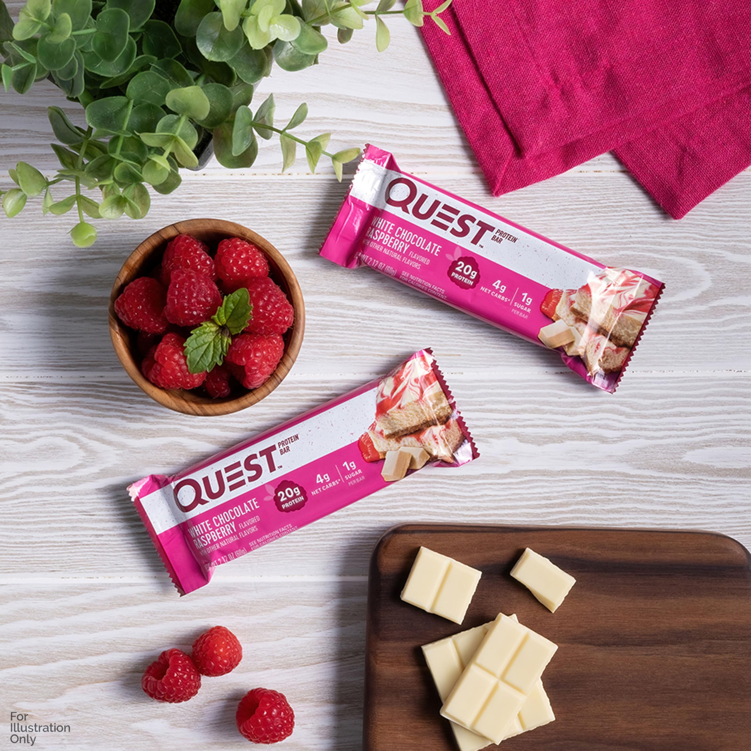 Quest Nutrition Chocolate Chip Dough Cookie Protein Bars, 21g Protein, 1g Sugar, 4g Net Carbs, High Fiber, Gluten Free, Keto-Friendly, 12 Count