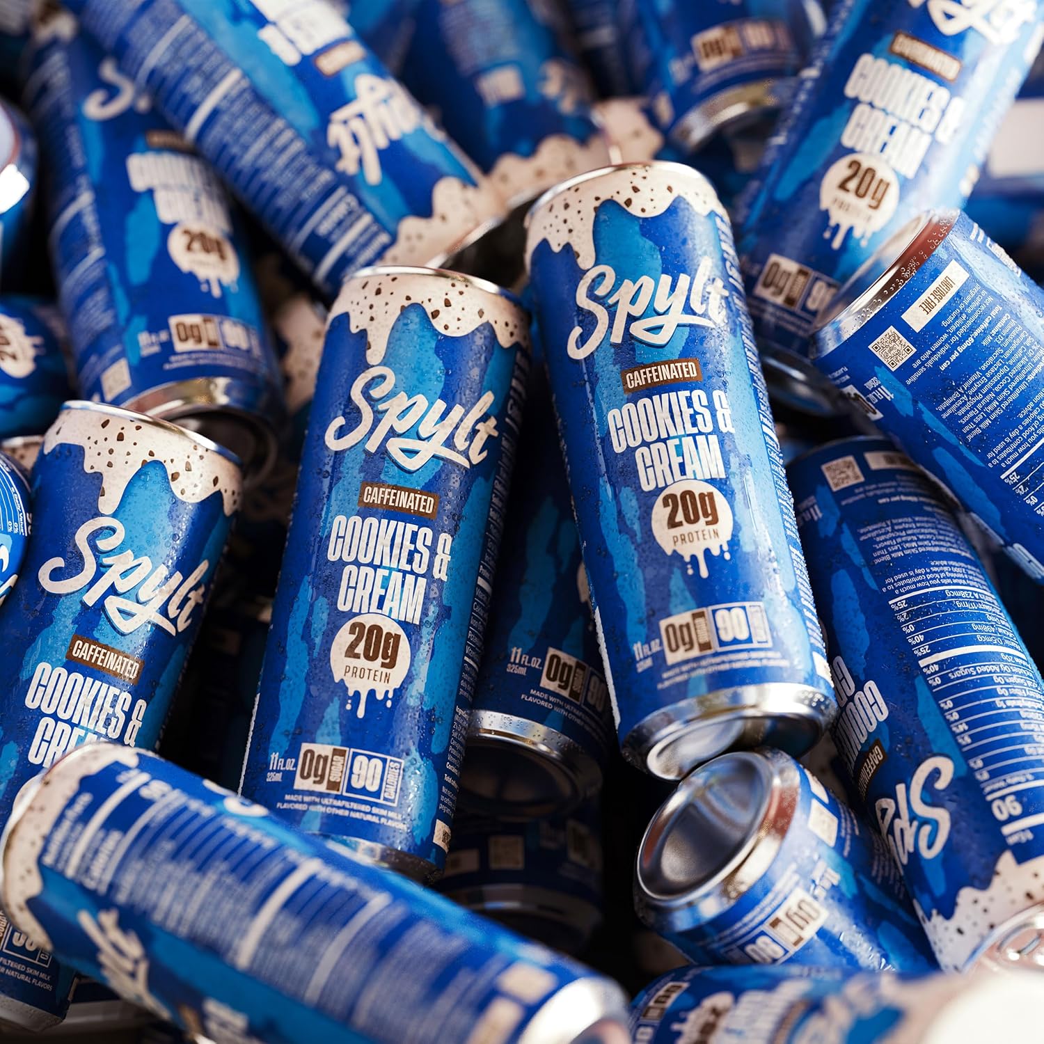 Spylt High Protein Vanilla Milkshake with 60mg Caffeine & 20g Protein - 90 Calories, Ready to Drink, Sugar Free, Lactose Free Milk, Perfect for Workout Recovery & Afternoon Pick Me Up - 12 Count