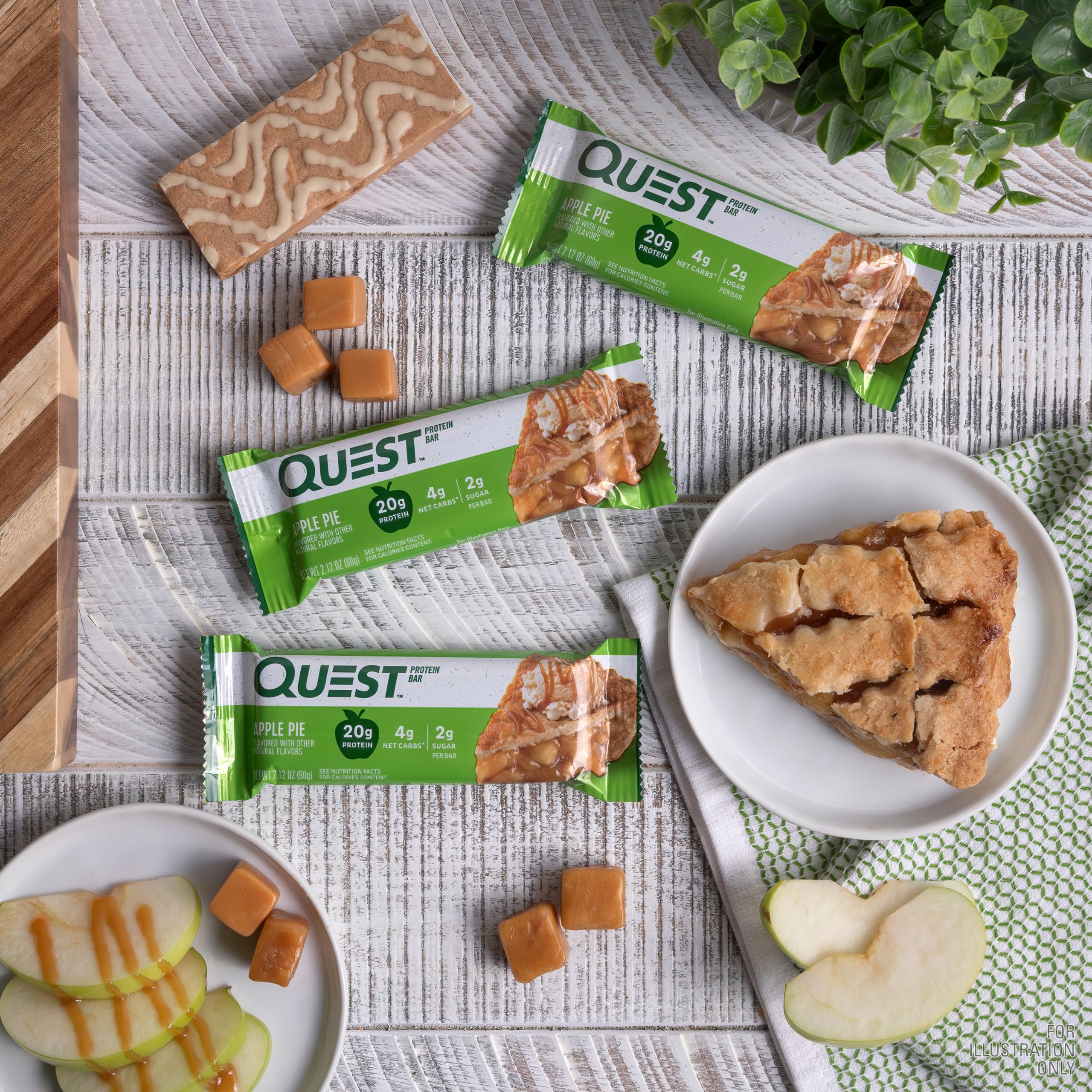 Quest Nutrition Chocolate Chip Dough Cookie Protein Bars, 21g Protein, 1g Sugar, 4g Net Carbs, High Fiber, Gluten Free, Keto-Friendly, 12 Count
