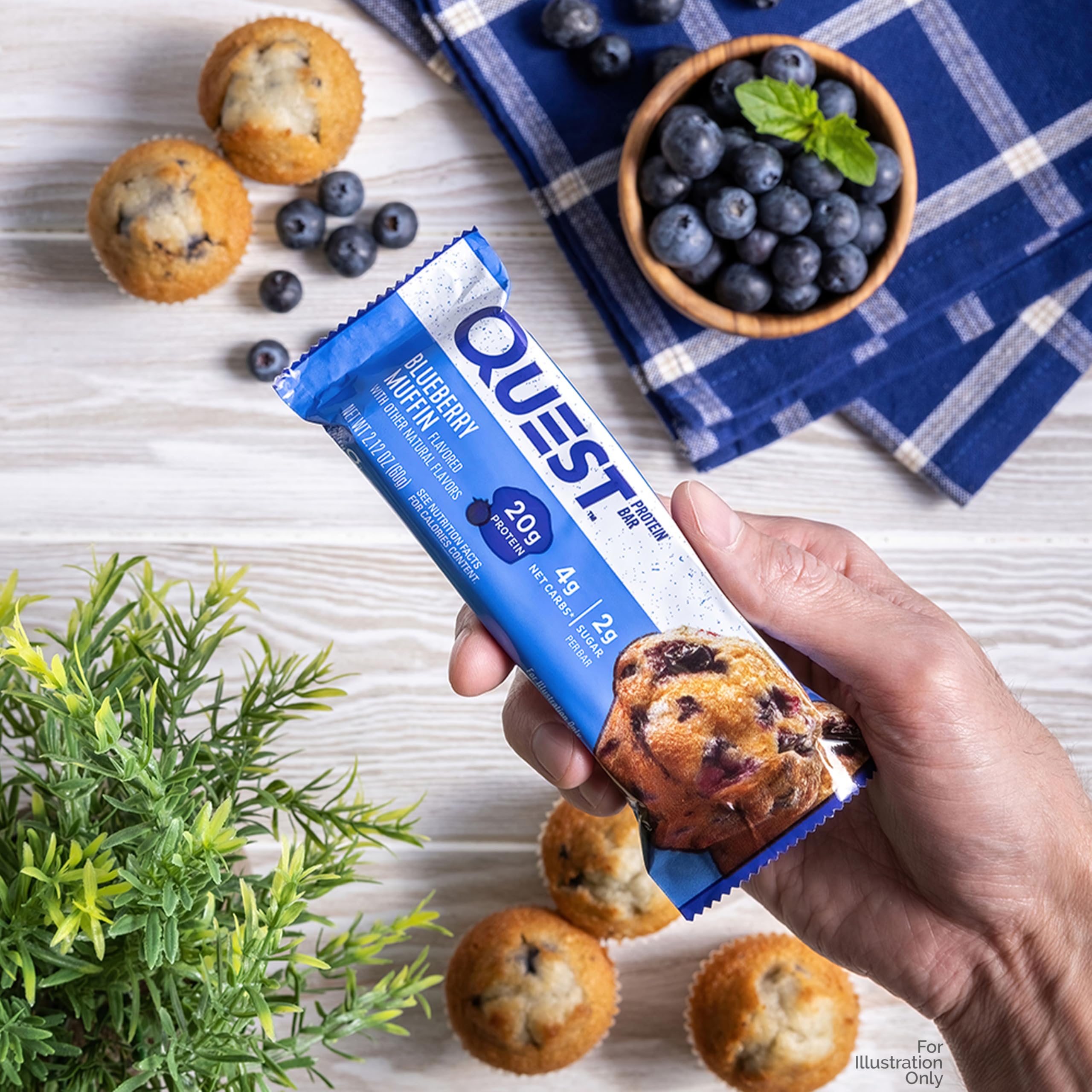 Quest Nutrition Chocolate Chip Dough Cookie Protein Bars, 21g Protein, 1g Sugar, 4g Net Carbs, High Fiber, Gluten Free, Keto-Friendly, 12 Count