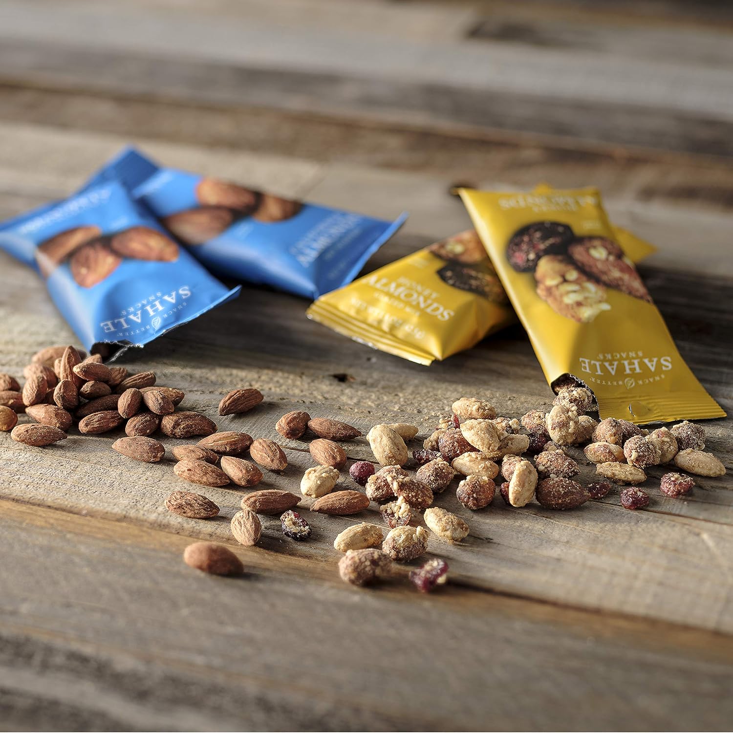 Sahale Snacks Glazed Mix Nut Blend Variety Pack, 1.5 Oz Grab & Go Bags (12 Total Packs) - Four Different Dry-Roasted Deluxe Mixed Nuts Blends Included - Non-GMO Kosher & Certified Gluten-Free Snacks