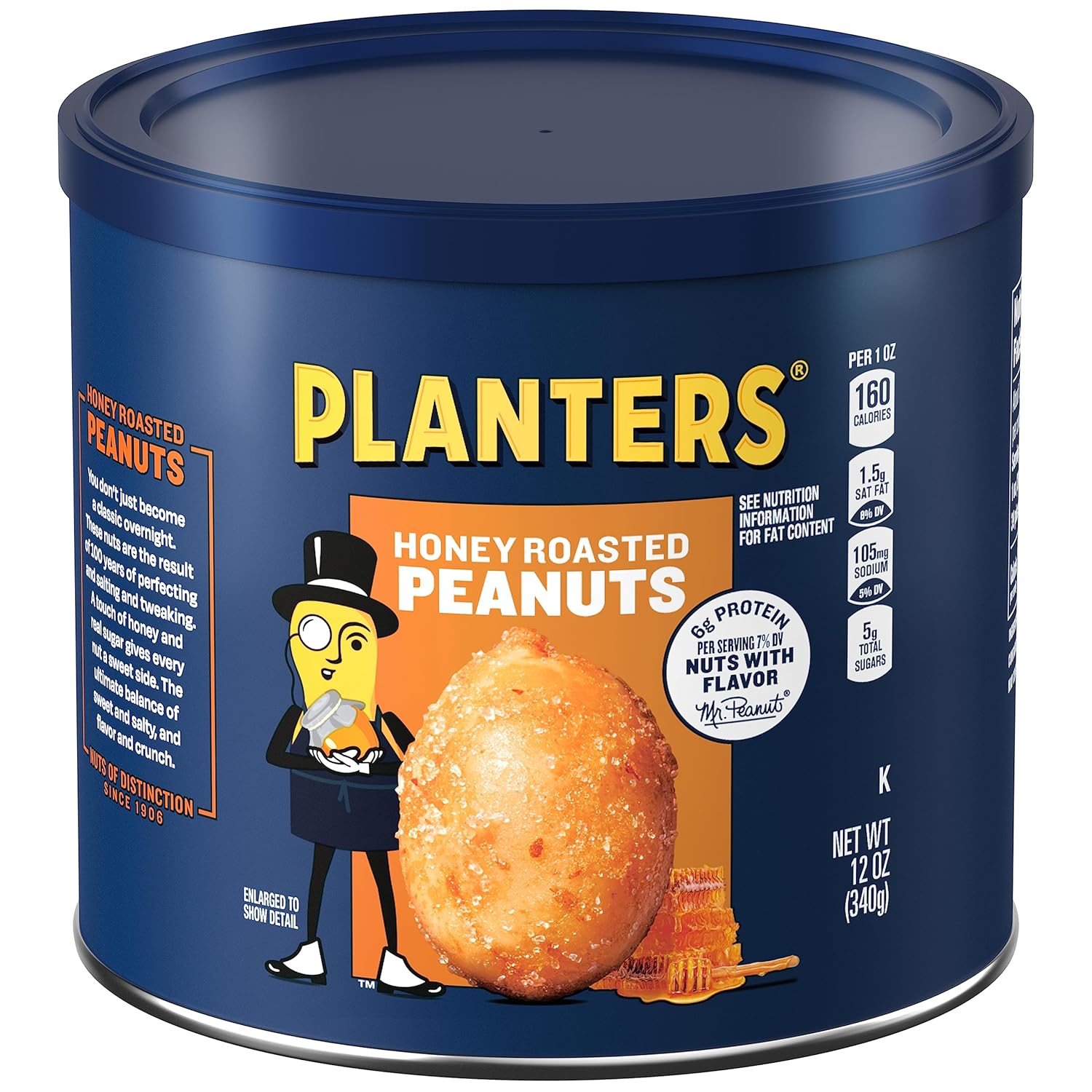 PLANTERS Redskin Spanish Peanuts, Roasted Salted Peanuts 12.5 oz Jars (Pack of 6)