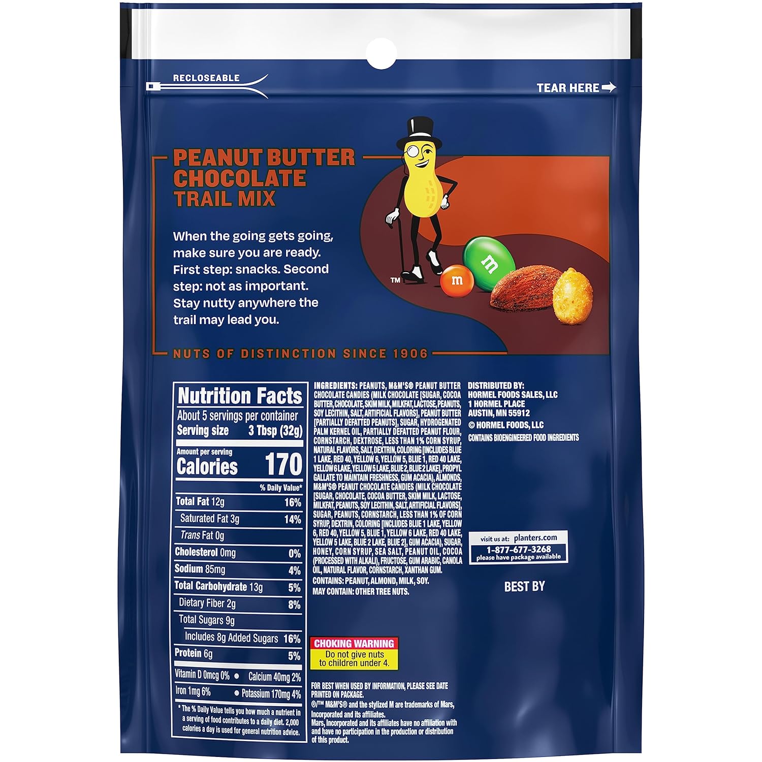 PLANTERS Tropical Fruit & Nut Trail Mix - Mixed Nuts Trail Mix Snack Packs, 6 oz Bags (Pack of 12)