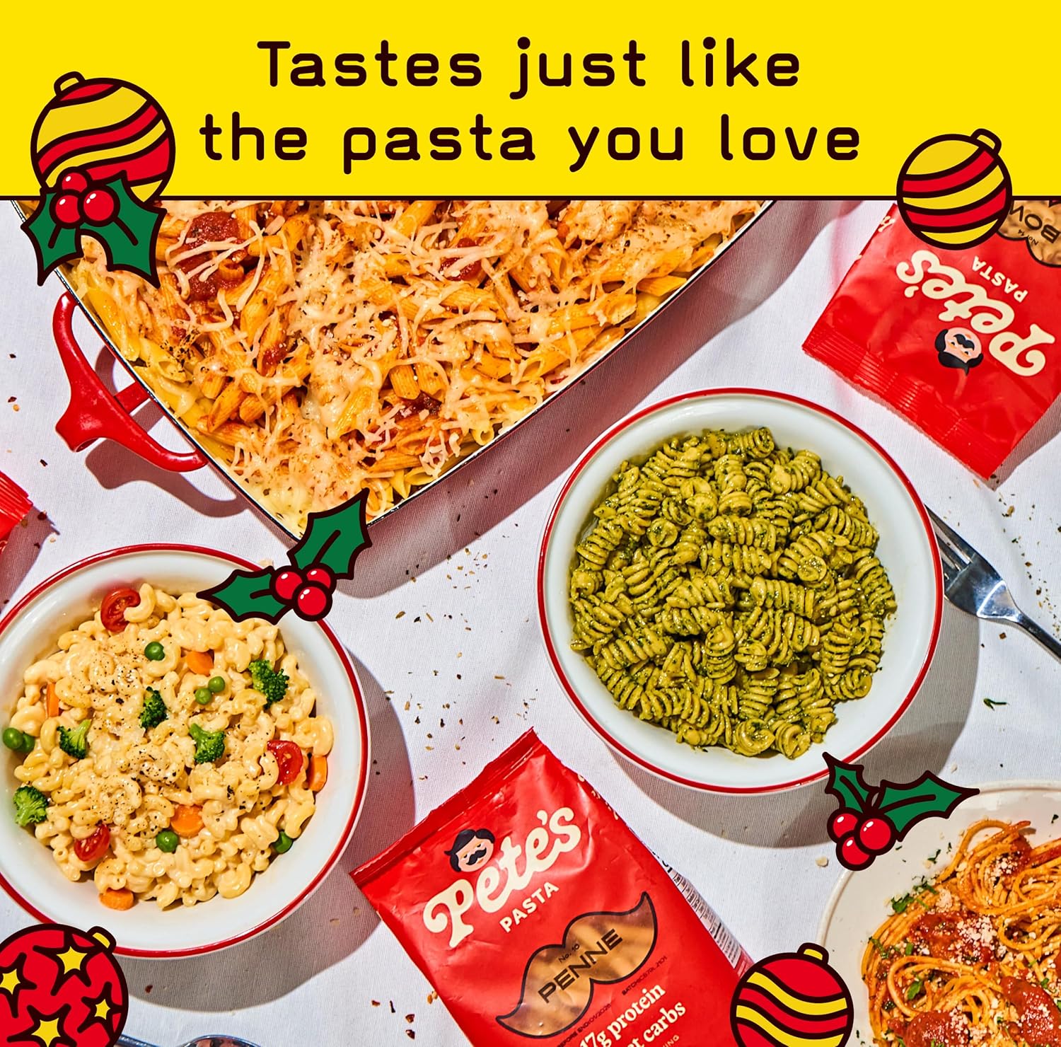 High Protein, Low Carb Pasta Variety | Penne, Rotini, Elbow Macaroni with 17g Protein, 7g Carbs | Healthy, Keto Pasta Made in Italy | 3-Pack, 8oz - Pete’s Pasta