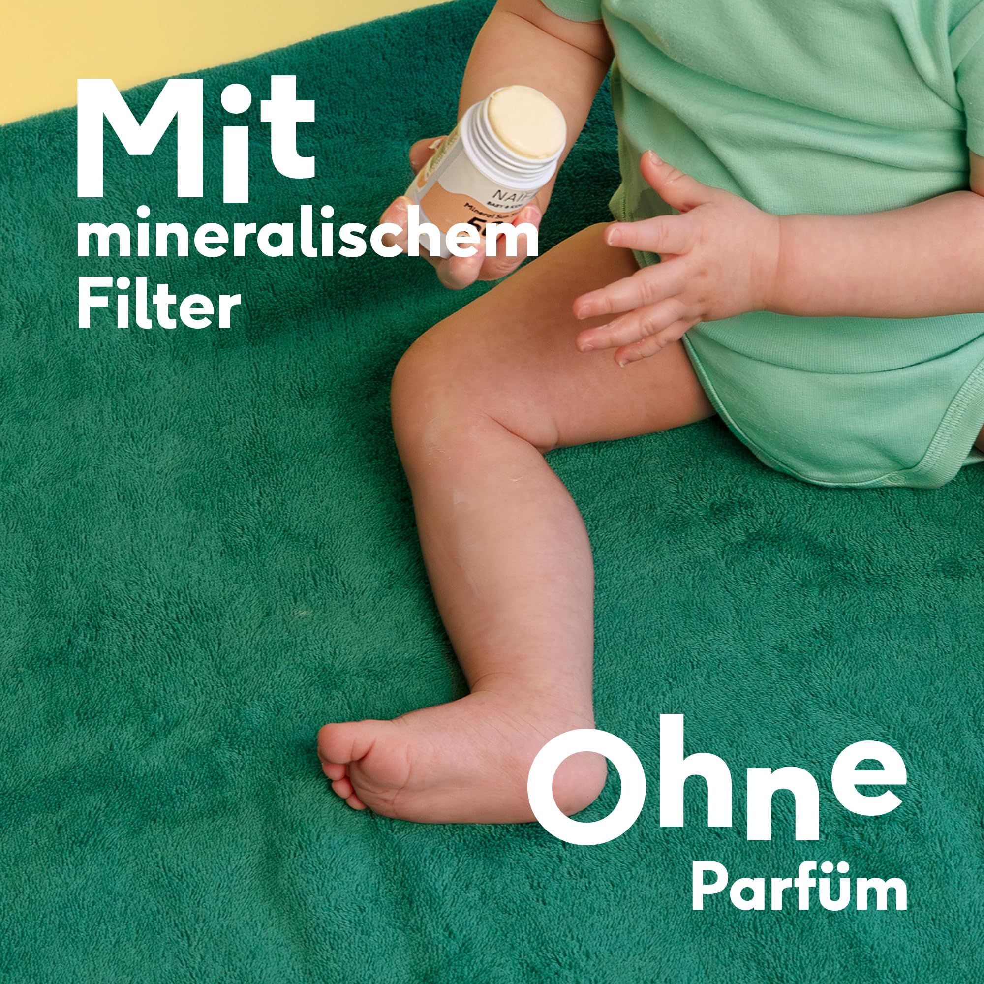 Naïf - Sonnencreme auf mineralischer Basis - für Baby & Kind - LSF 50-0% Parfüm - Creme ohne Octocrylene - UVA und UVB Schutz - Wasserresistent - Dermatologisch Getestet - Ohne Mikroplastik - 30ml