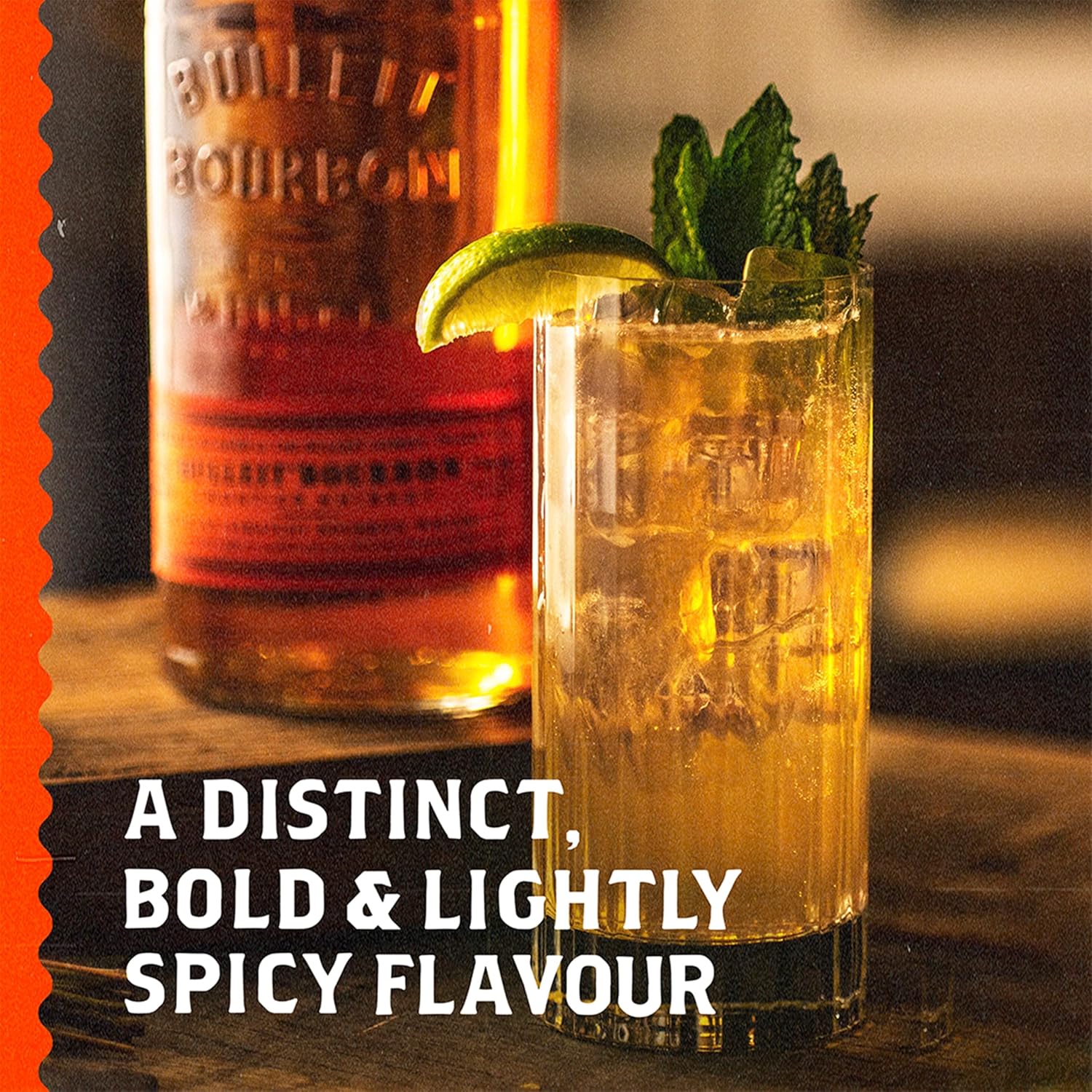 Bulleit Bourbon Frontier, American High Rye Whiskey, Geschenkempfehlung für Freunde & die Liebsten, handverlesene Kentucky Tradition, 45% vol, 700ml Einzelflasche
