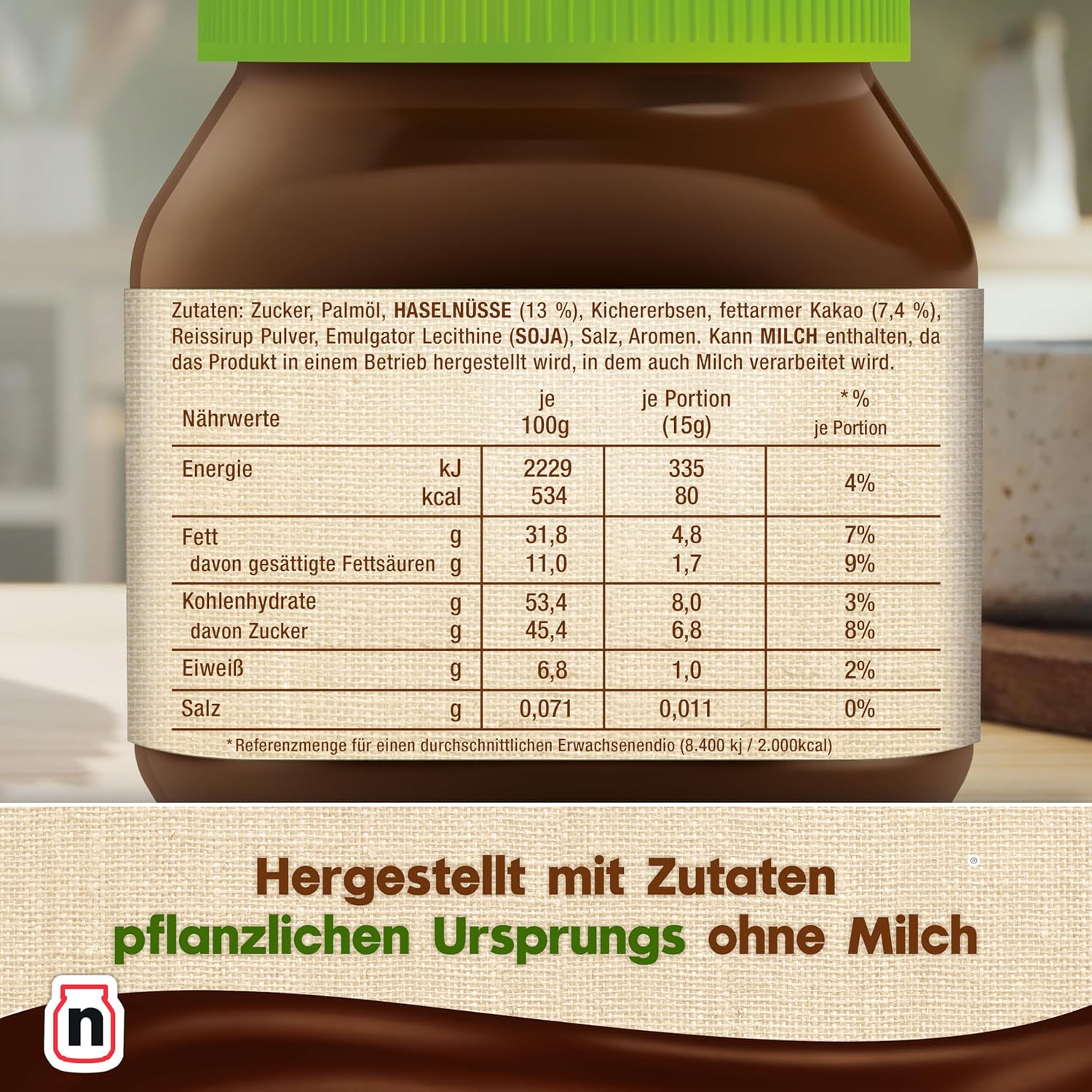 nutella - Nuss-Nougat-Creme, 1 Glas mit 750g, leckere Haselnuss-Schoko-Creme als Aufstrich oder für Rezepte