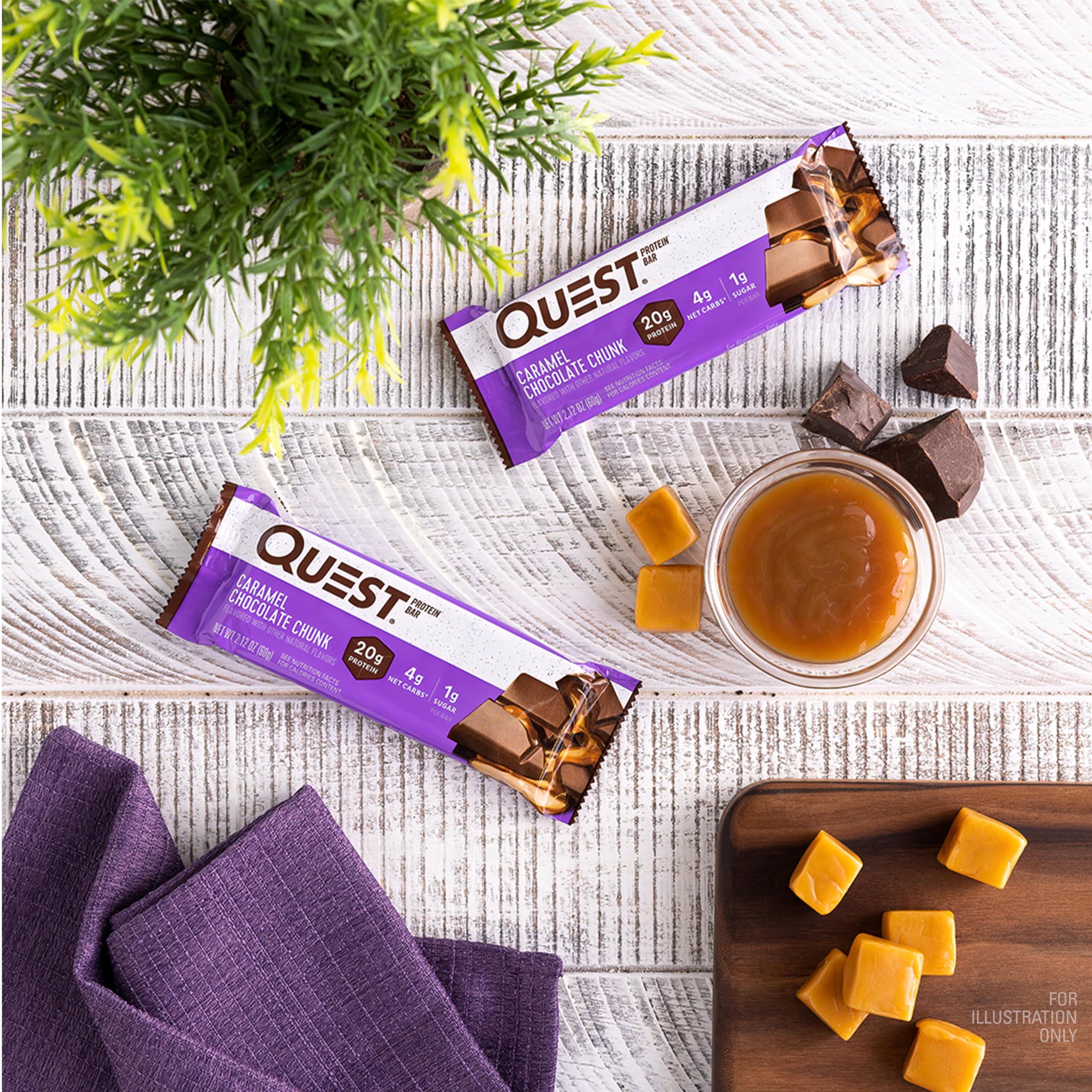 Quest Nutrition Chocolate Chip Dough Cookie Protein Bars, 21g Protein, 1g Sugar, 4g Net Carbs, High Fiber, Gluten Free, Keto-Friendly, 12 Count