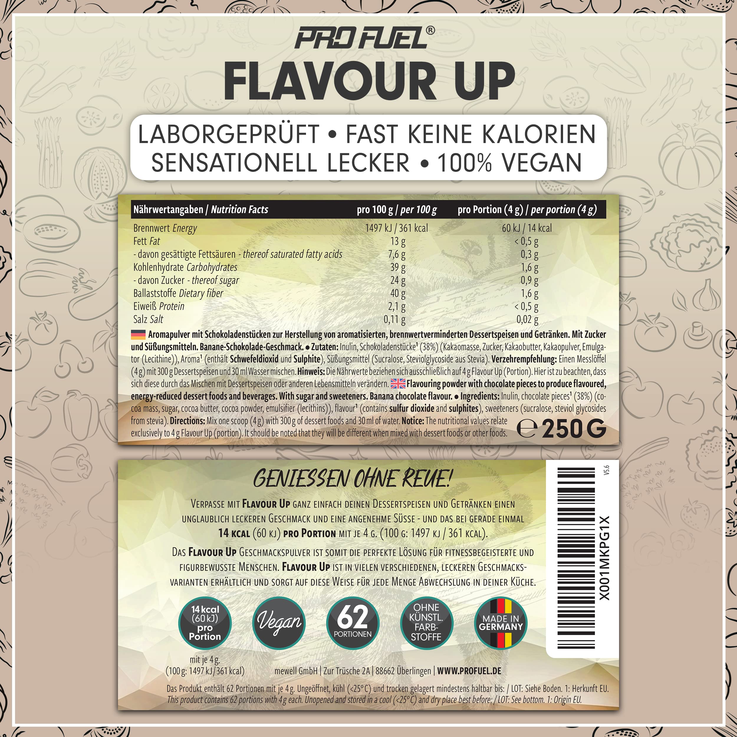 Geschmackspulver MIX PACK mit 8x30g Proben, 8 unglaublich leckere Flavours, nur 8-14 kcal pro Portion, Aroma & angenehme Süße, vielseitig einsetzbar für Lebensmittel & Getränke, FLAVOUR UP