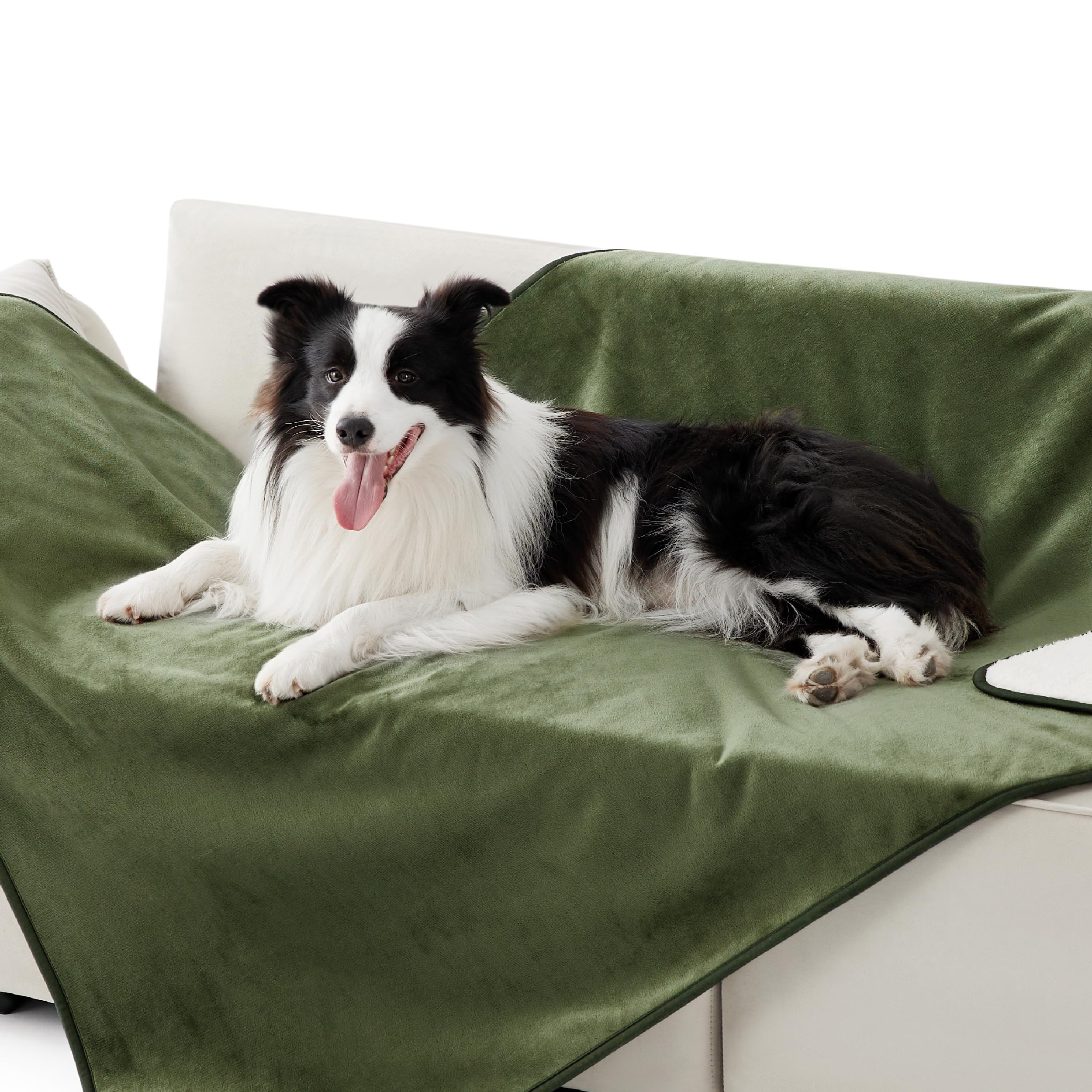LE SURE wasserdichte Hundedecke mittelgroße Hunde - 100x80cm Hundedecke waschbar, Hundedecke Sofaschutz aus Sherpa Fleece, Katzendecke flauschig und weich, Grau