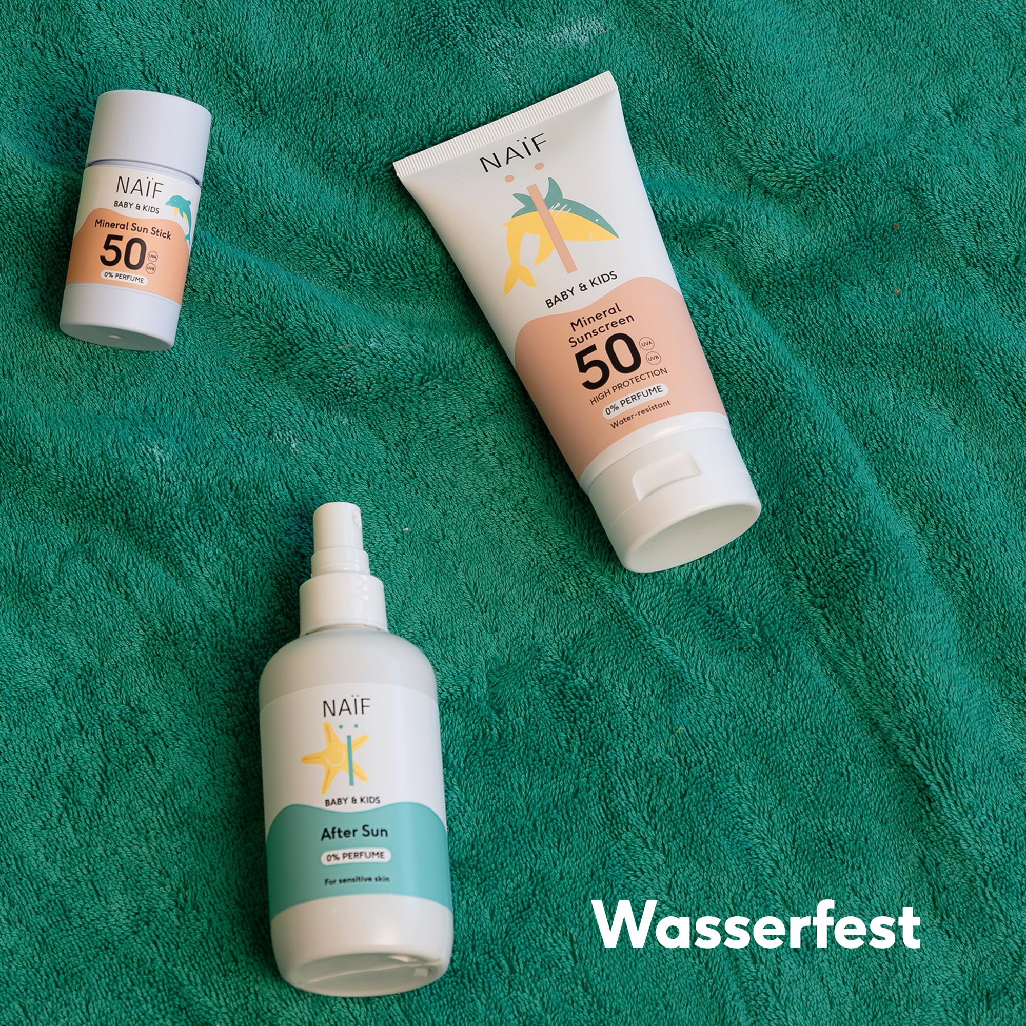 Naïf - Sonnencreme auf mineralischer Basis - für Baby & Kind - LSF 50-0% Parfüm - Creme ohne Octocrylene - UVA und UVB Schutz - Wasserresistent - Dermatologisch Getestet - Ohne Mikroplastik - 30ml