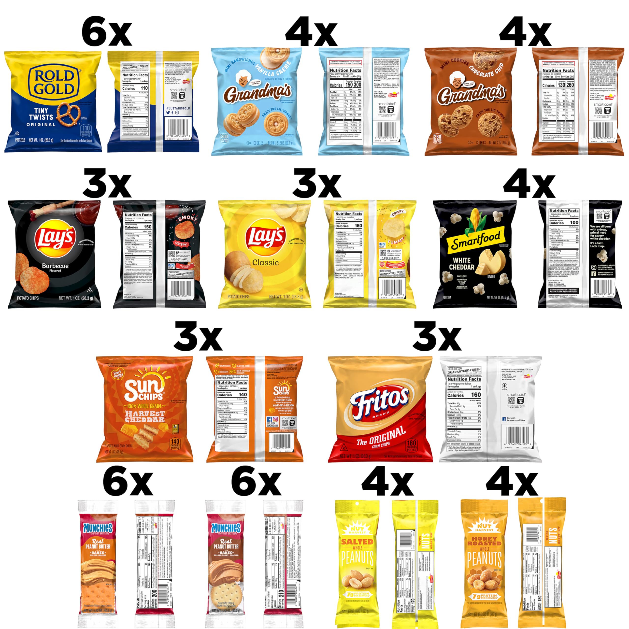 Frito-Lay Ultimate Classic Snacks Package, Variety Assortment of Chips, Cookies, Crackers, & Nuts, (Pack of 40) (Packaging May Vary)