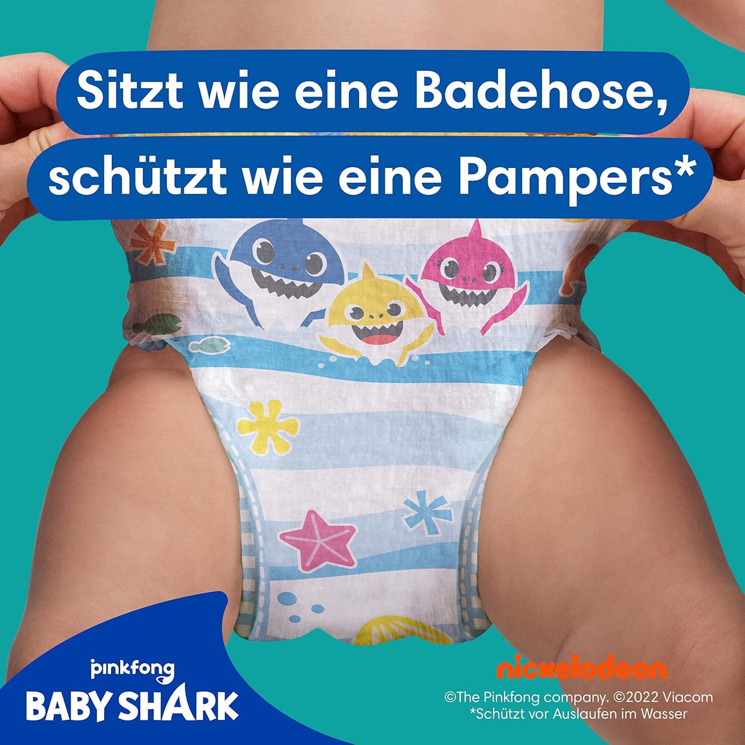 Pampers Splashers Baby Shark Limited Edition 4-5, 11, 9kg-15kg, Einweg-Schwimmwindeln, für sicheren Schutz im Wasser