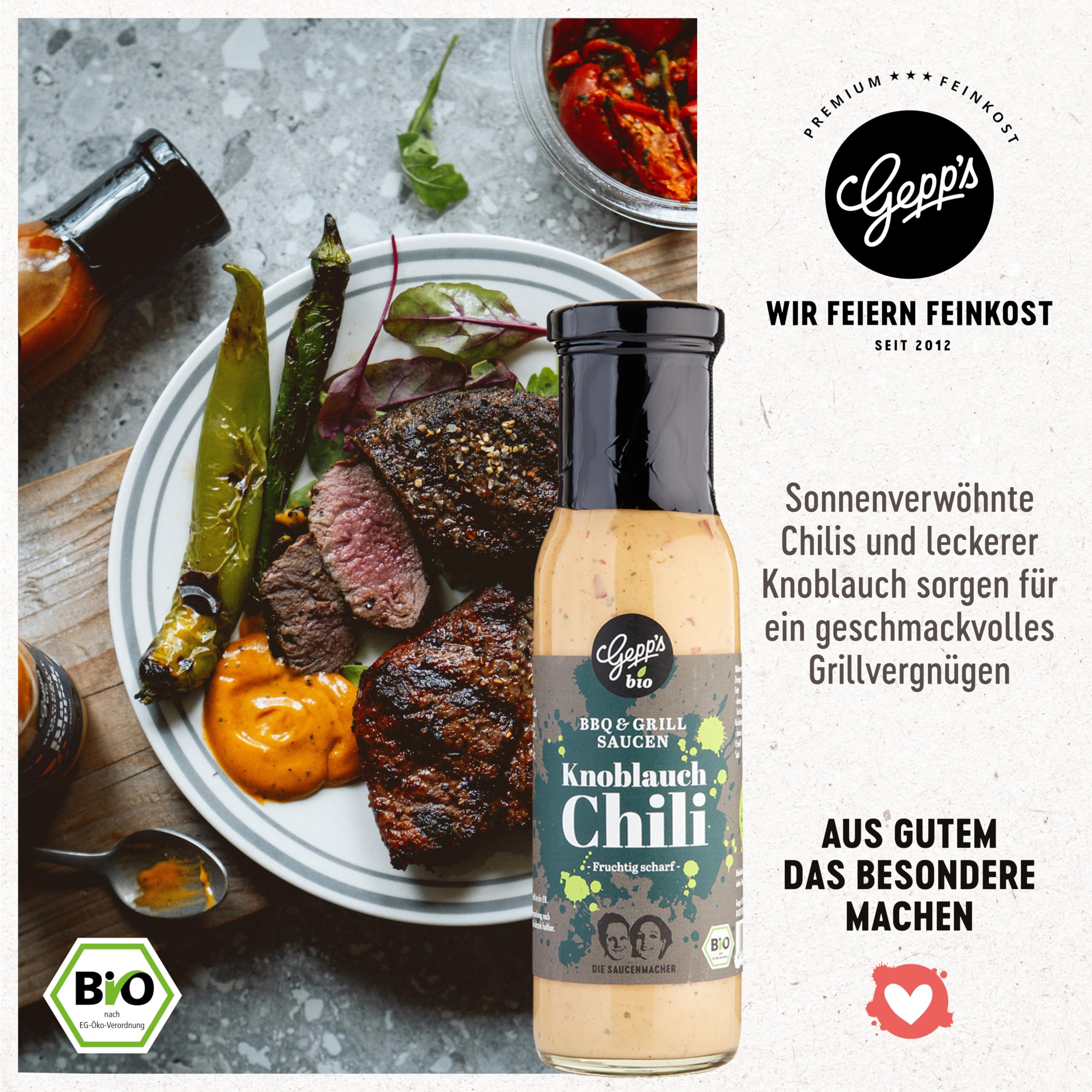 Gepp’s Feinkost Herrenhandtasche I Lustiges Männergeschenk gefüllt mit Delikatessen wie Knoblauch-Chili-Sauce, Edelkräuter-Olivenöl, Texas BBQ Rub I Geschenkidee für Männer