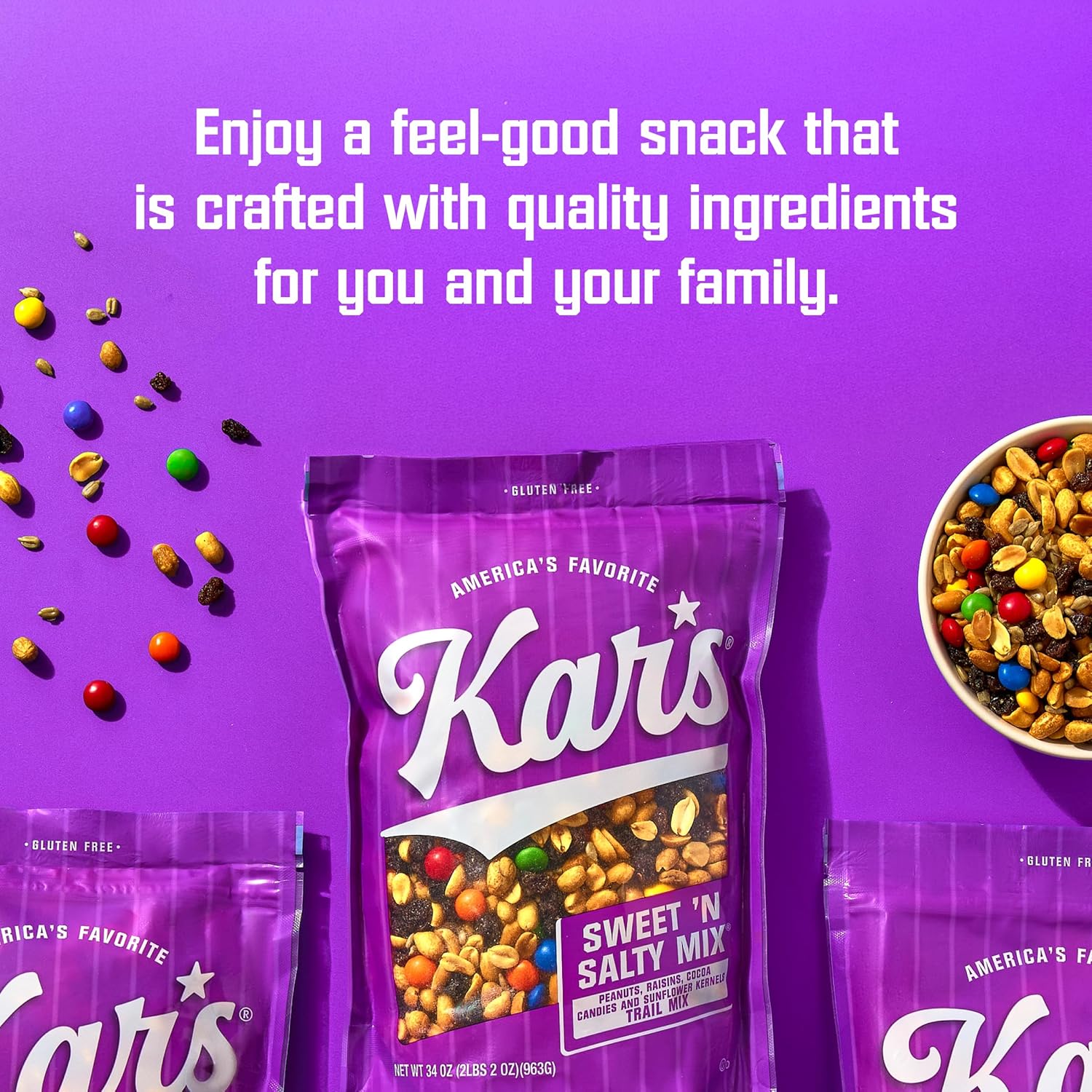 Kar's Nuts Sweet 'N Salty Trail Mix, 2 oz Pouch (Pack of 72), Gluten-Free Trail Mix Snack