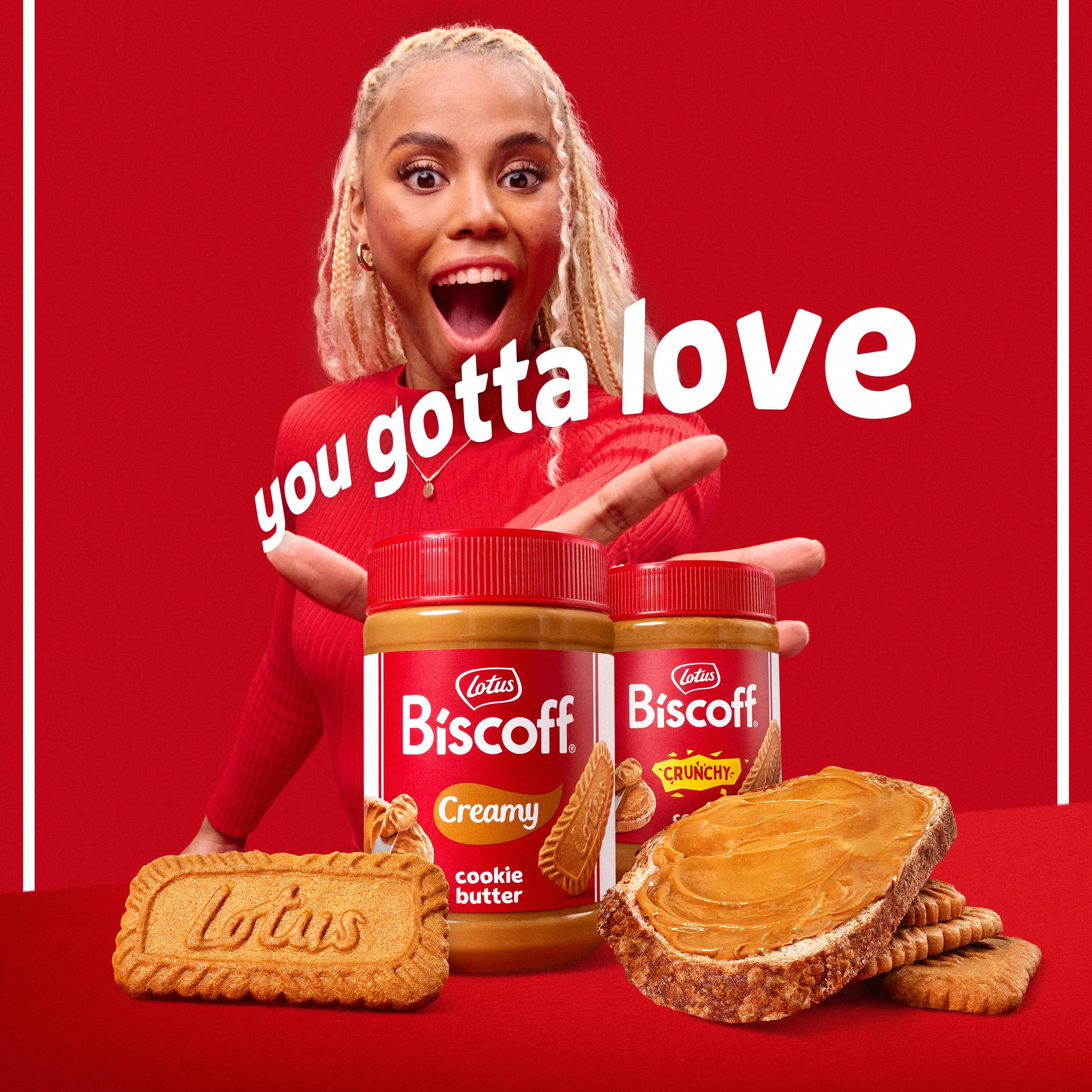 Lotus Biscoff Cookie Butter Spread, Creamy, non-GMO + Vegan, 25.4oz