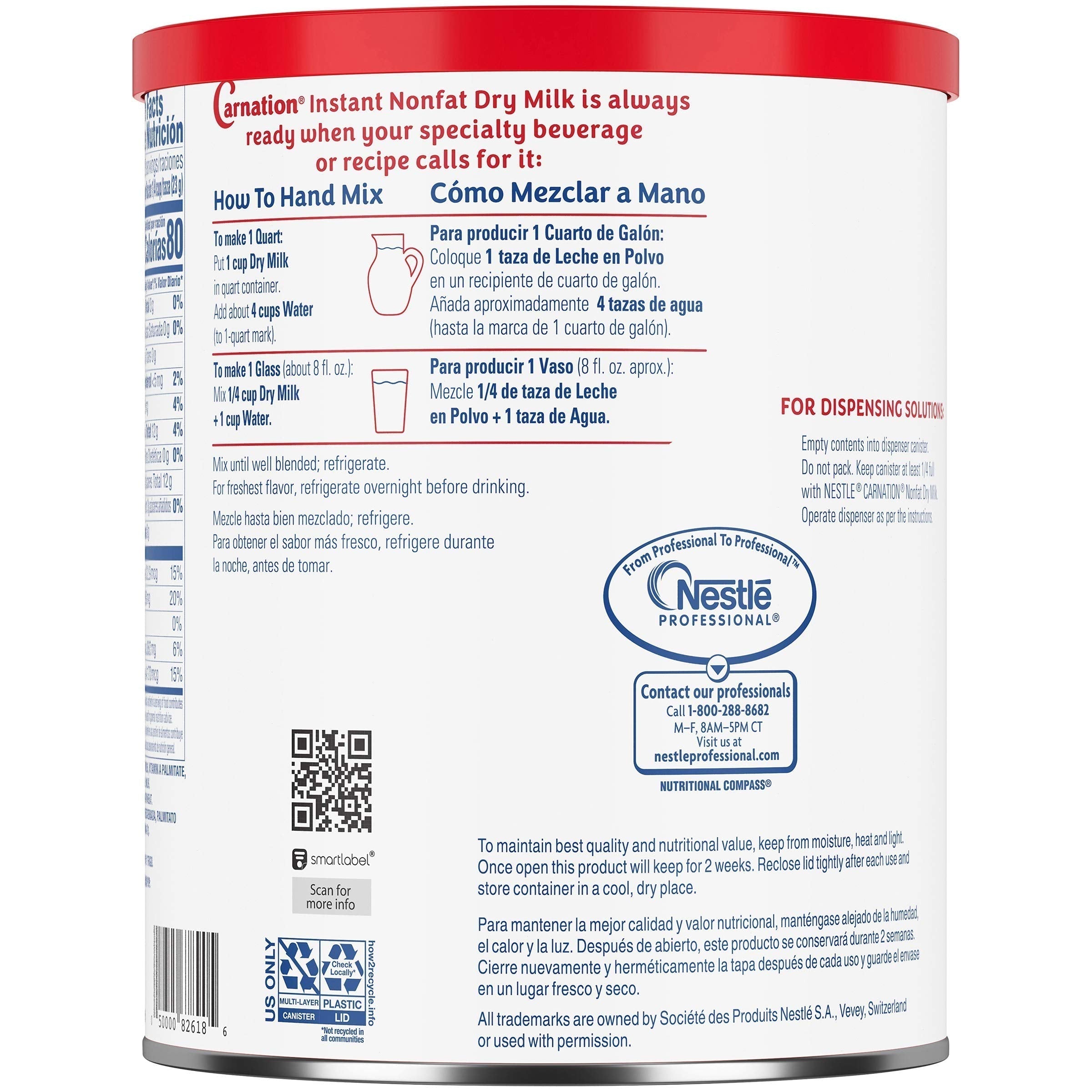 Carnation Instant Nonfat Dry Milk, 6 Count, 9.63 Ounce