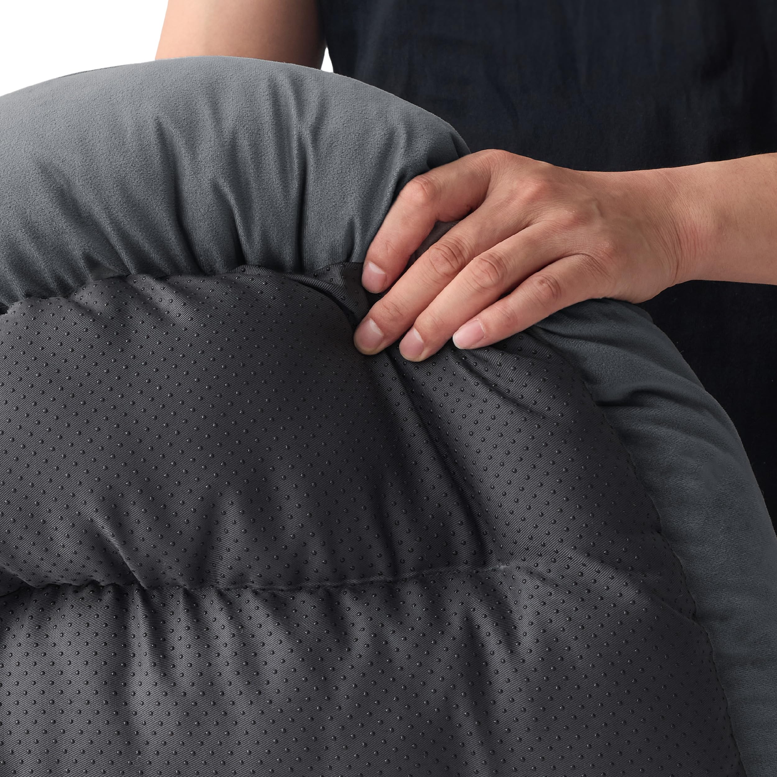 BEDSURE Katzenbett waschbar Katzen Bettchen - 51x41cm Katzenkorb Indoor mit Rutschfester Basis, quadratisches Hundebett für kleine Hunde mit weichem Rand, grau
