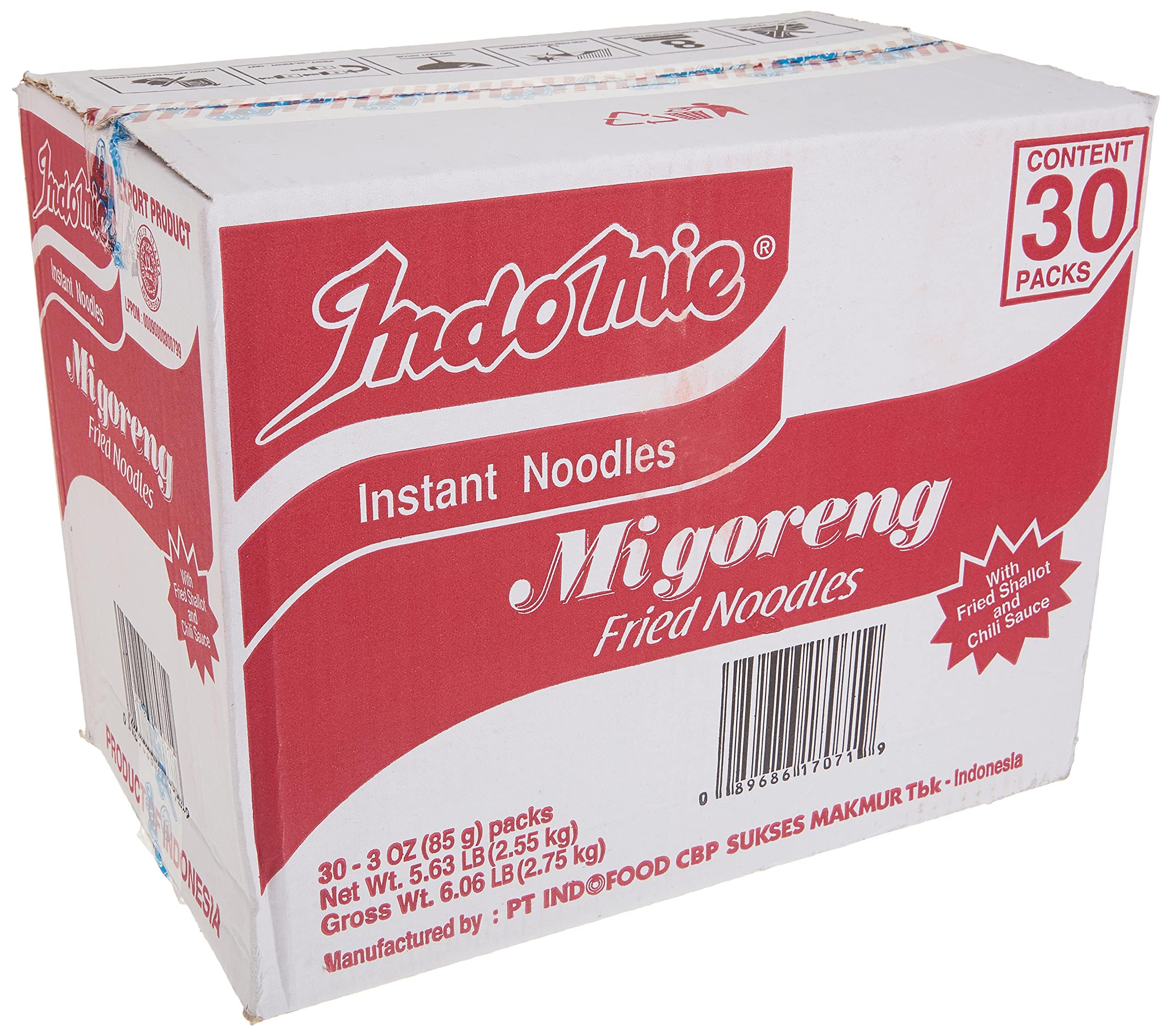 Indomie Mi Goreng Instant Stir Fry Noodles, Halal Certified, Original Flavor (Pack of 30)