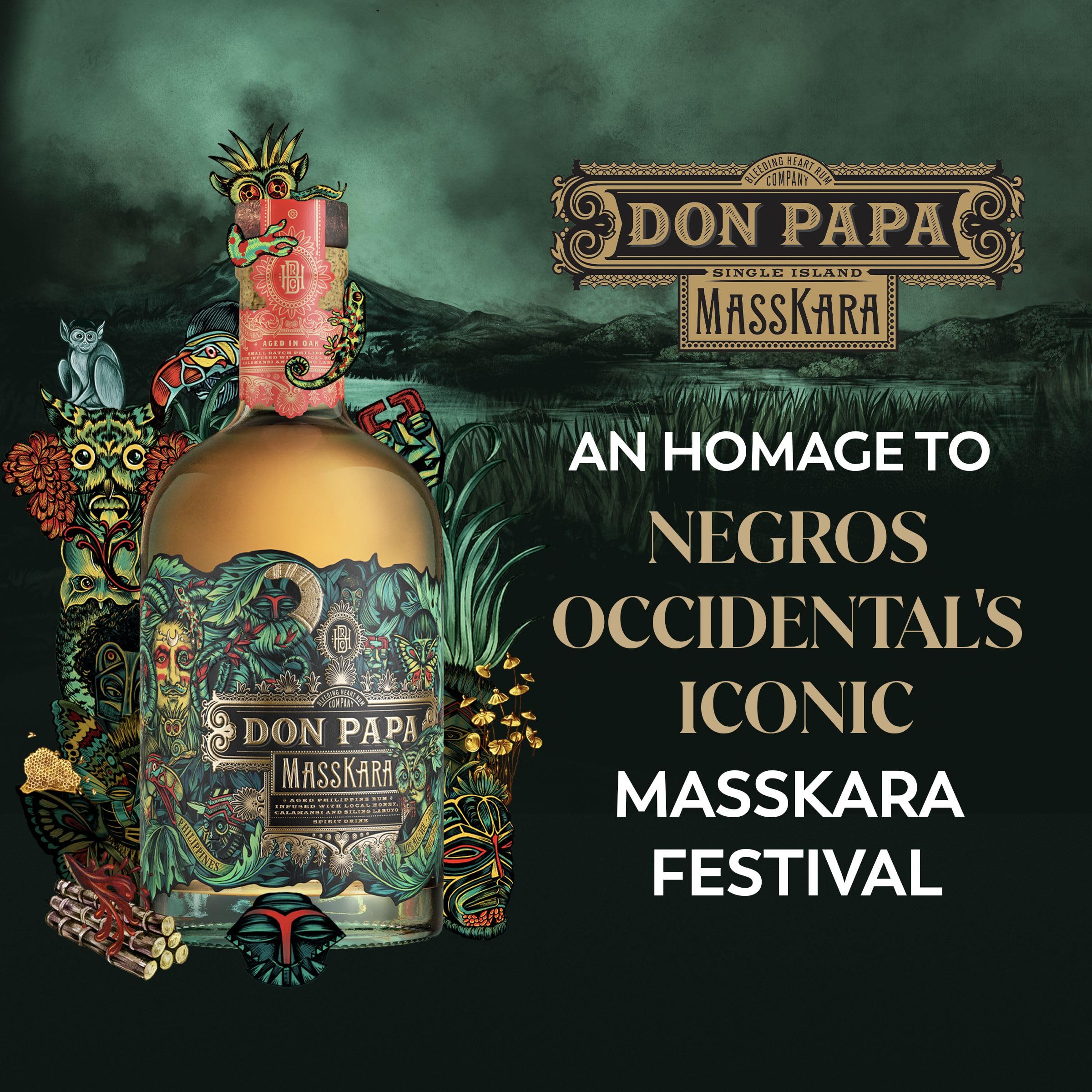 Don Papa Masskara | Rumbasis mit exotischen, philippinischen Früchten und Honig verfeinert | 700ML