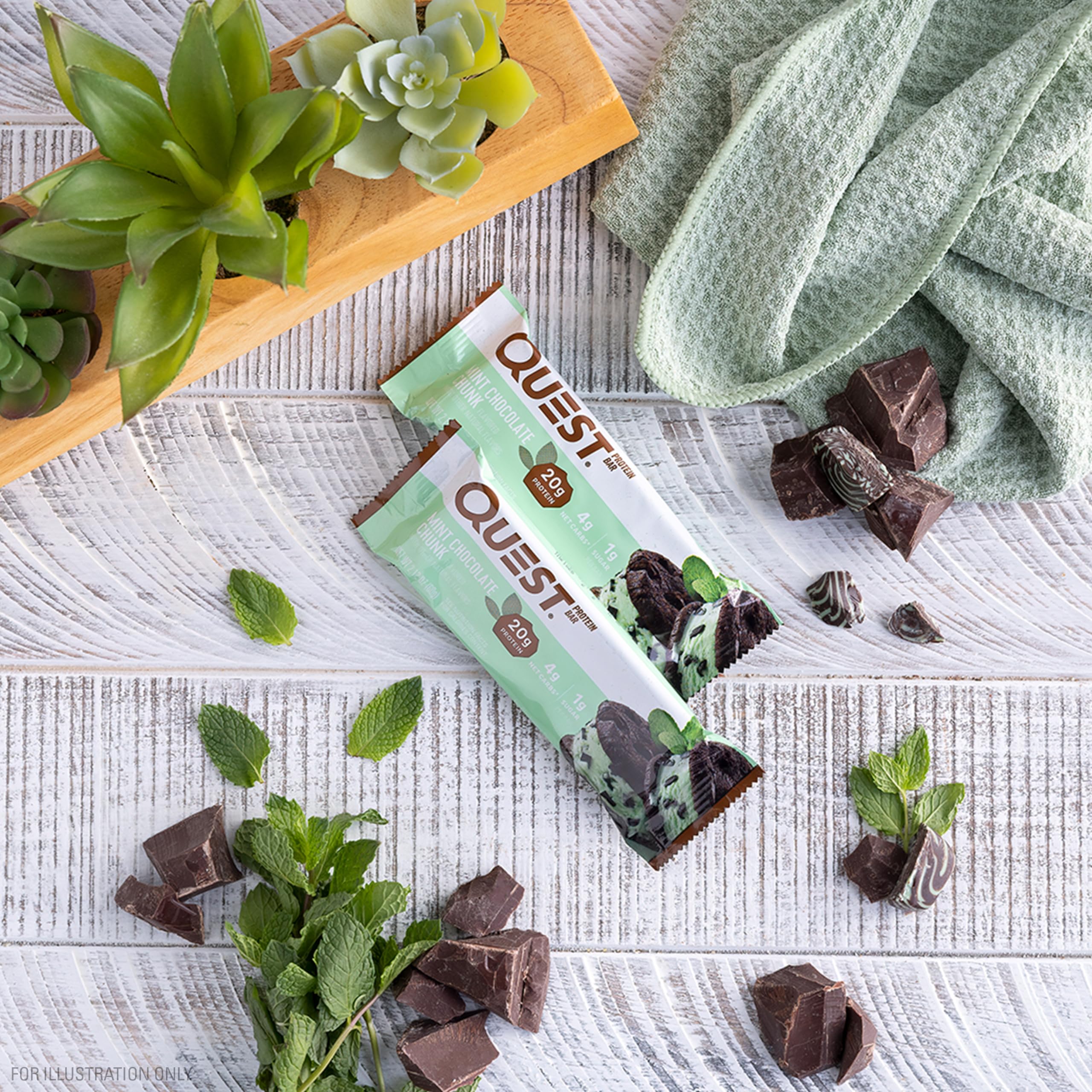 Quest Nutrition Chocolate Chip Dough Cookie Protein Bars, 21g Protein, 1g Sugar, 4g Net Carbs, High Fiber, Gluten Free, Keto-Friendly, 12 Count