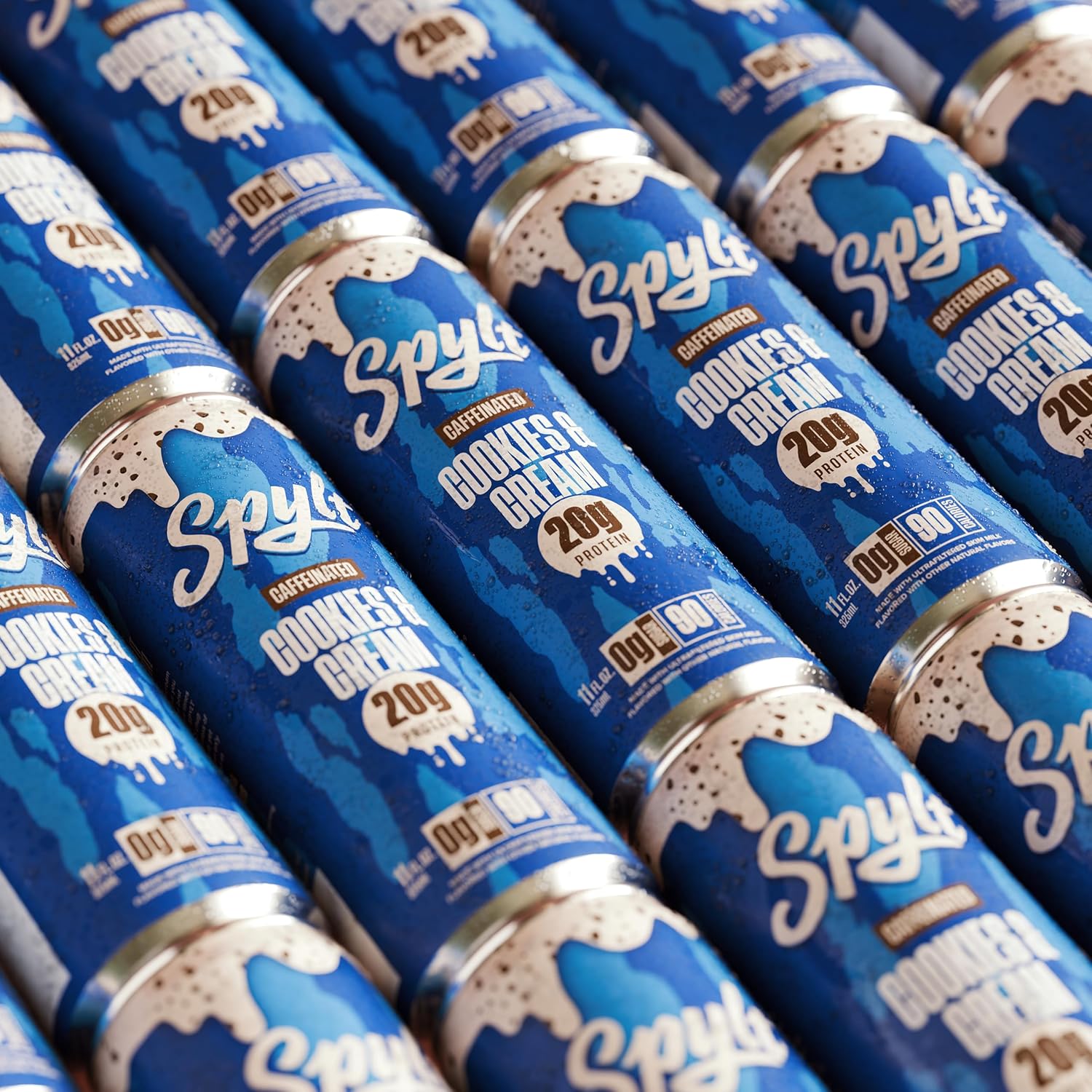 Spylt High Protein Vanilla Milkshake with 60mg Caffeine & 20g Protein - 90 Calories, Ready to Drink, Sugar Free, Lactose Free Milk, Perfect for Workout Recovery & Afternoon Pick Me Up - 12 Count