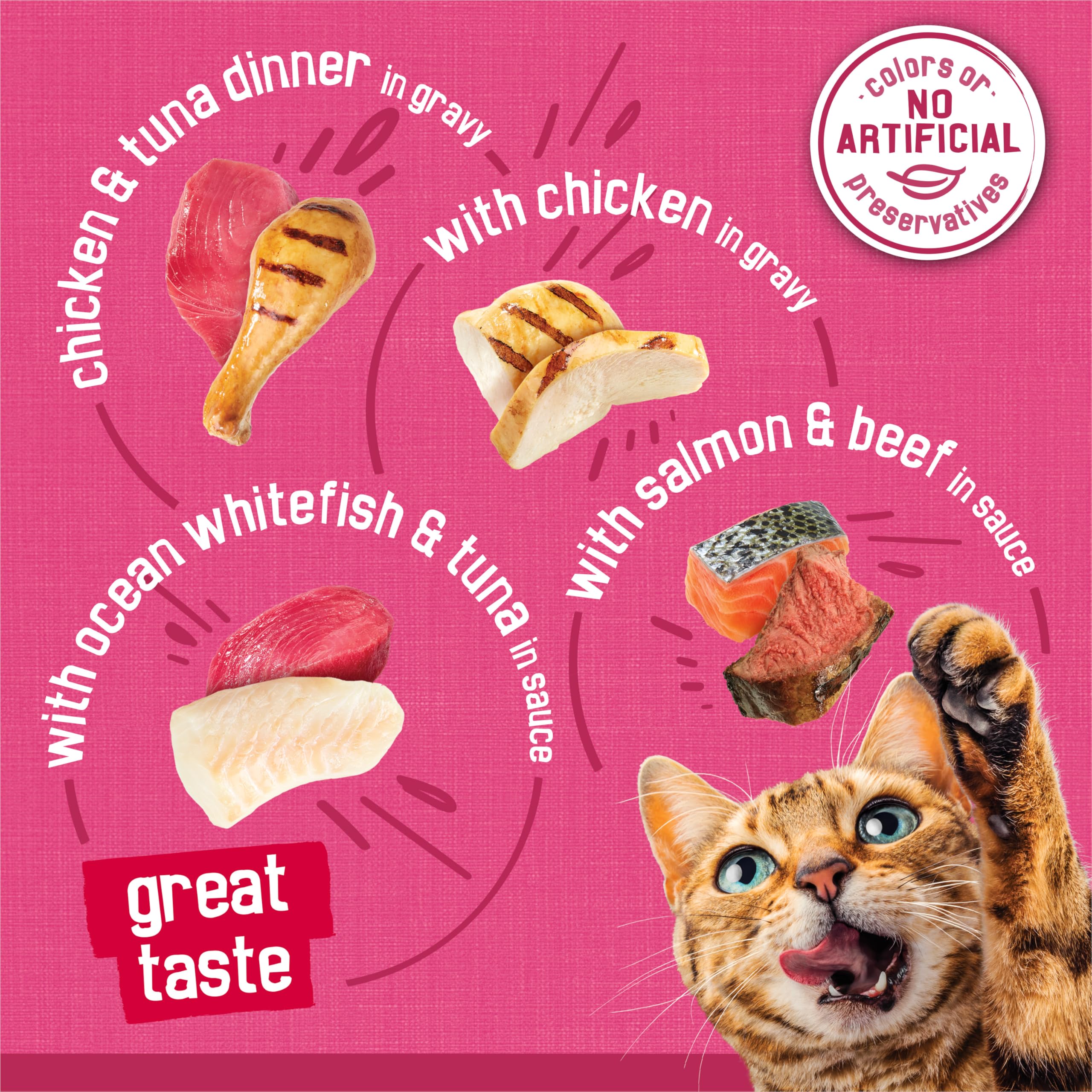 Purina Friskies Gravy Wet Cat Food Variety Pack, Surfin' and Turfin' Prime Filets Favorites - (Pack of 40) 5.5 oz. Cans