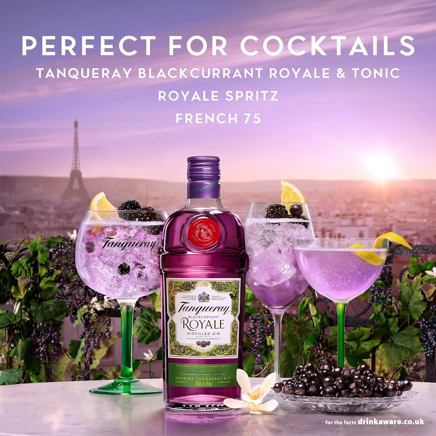 Tanqueray London Dry Gin | aromatischer Gin | 4-fach destilliert auf englischem Boden | 43,1% vol | 1000ml Einzelflasche