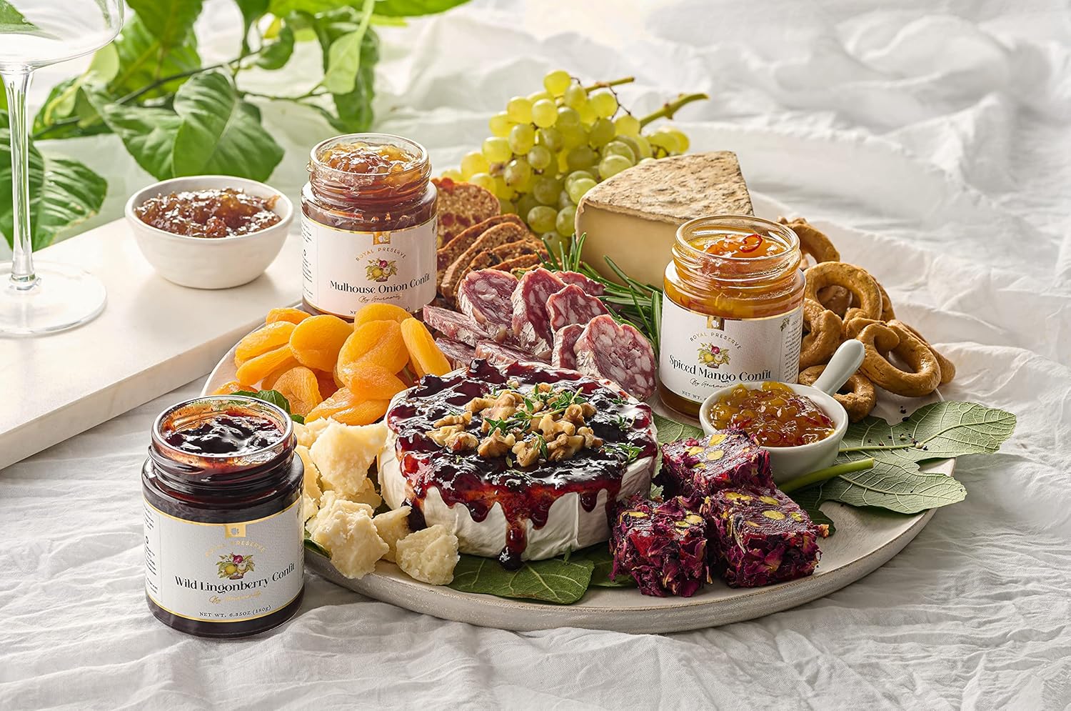 Gourmanity Savory Jam Gift Set, Full Repertoire of Royal Preserve Confits, Onion Jam, Lingonberry Jam & Mango Chutney, All Natural, Non-GMO, Product of Belgium, 6.35oz (Pack of 3)