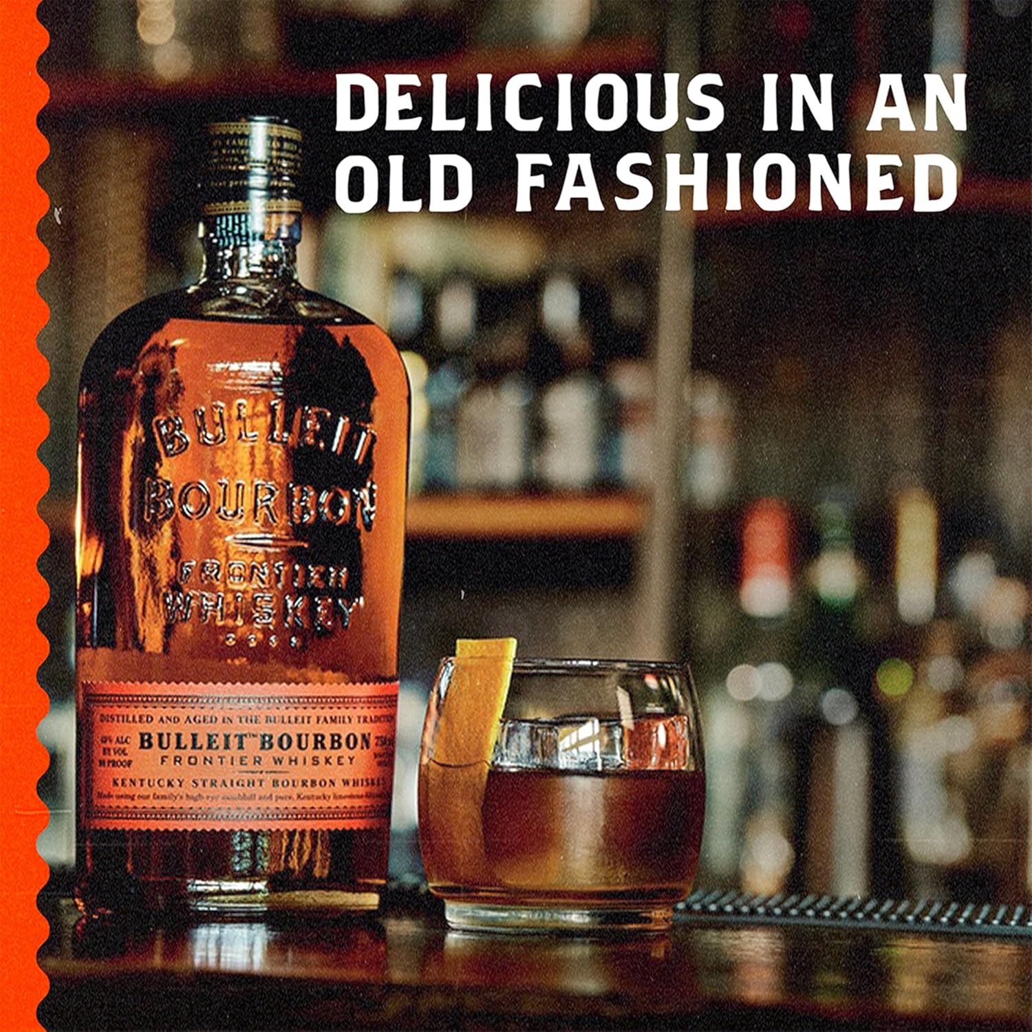 Bulleit Bourbon Frontier, American High Rye Whiskey, Geschenkempfehlung für Freunde & die Liebsten, handverlesene Kentucky Tradition, 45% vol, 700ml Einzelflasche