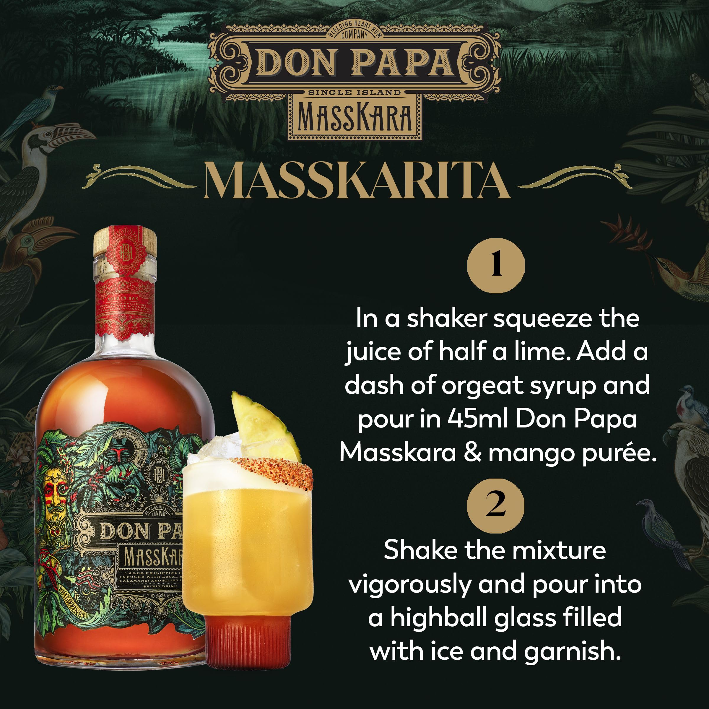 Don Papa Masskara | Rumbasis mit exotischen, philippinischen Früchten und Honig verfeinert | 700ML
