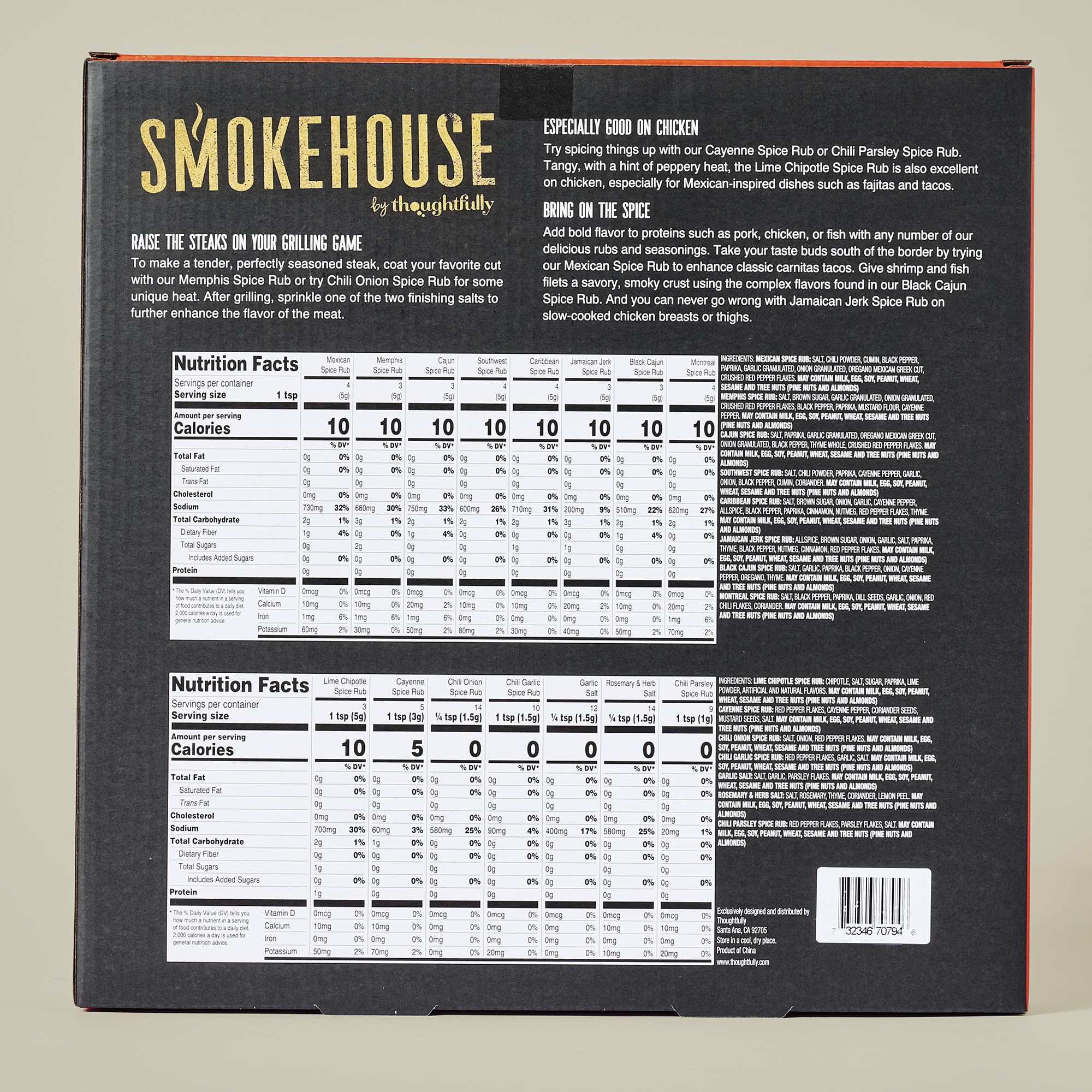 Thoughtfully BBQ Gewürze Geschenkset - Set mit 20 Grillgewürzen & BBQ Gewürzmischungen – Gewürze Set für Grillen & Barbecue – Geschenk zum Vatertag