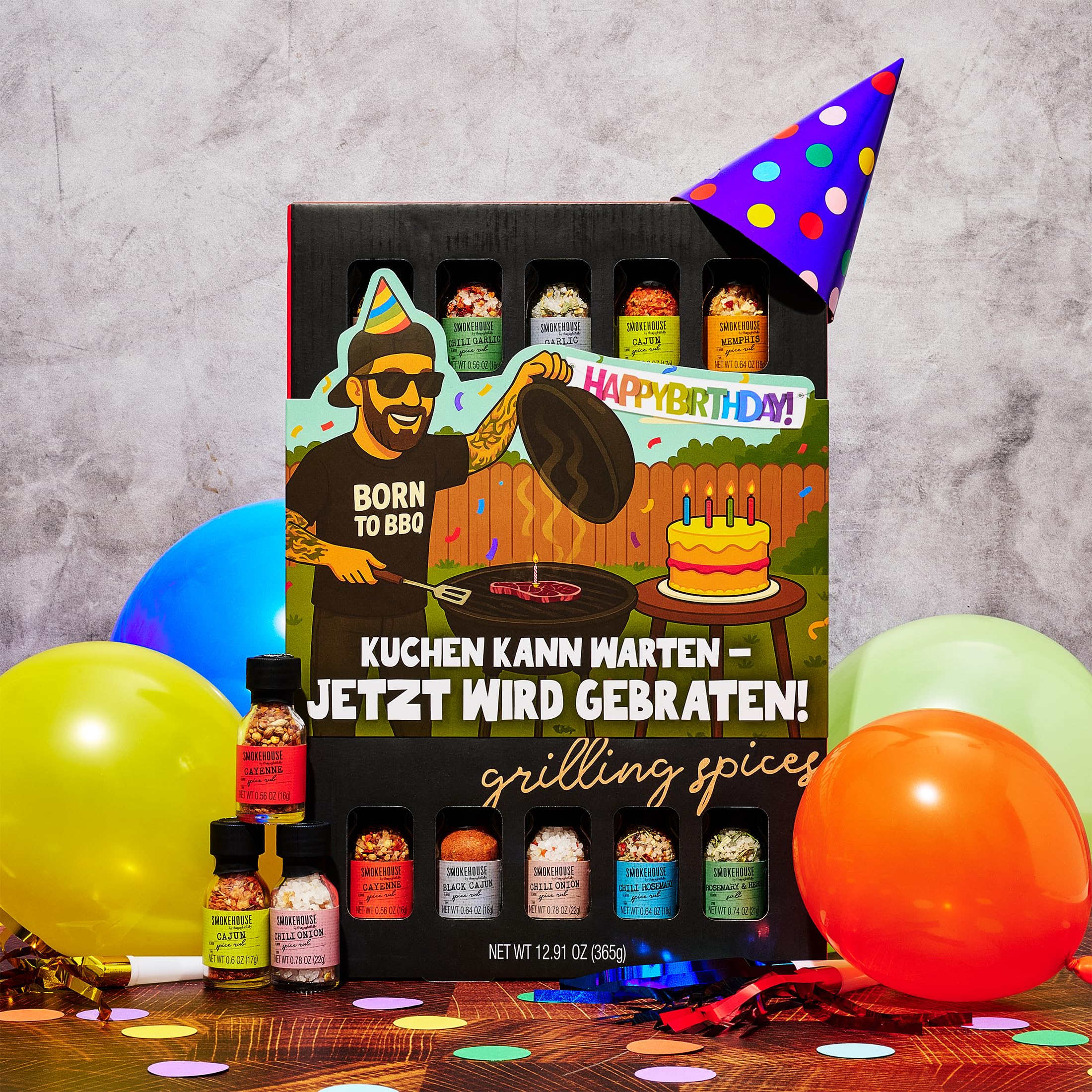 Thoughtfully BBQ Gewürze Geschenkset - Set mit 20 Grillgewürzen & BBQ Gewürzmischungen – Gewürze Set für Grillen & Barbecue – Geschenk zum Vatertag