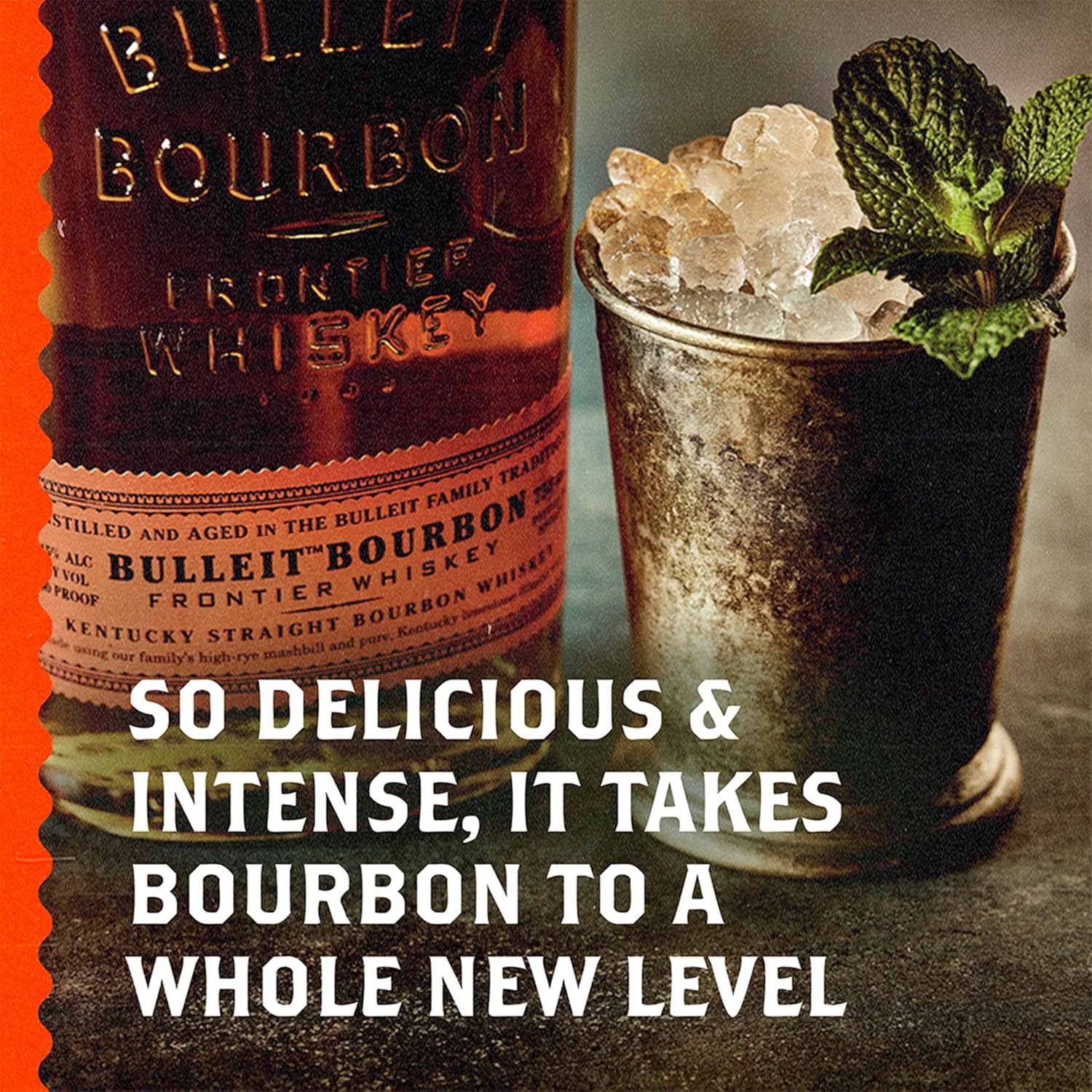 Bulleit Bourbon Frontier, American High Rye Whiskey, Geschenkempfehlung für Freunde & die Liebsten, handverlesene Kentucky Tradition, 45% vol, 700ml Einzelflasche