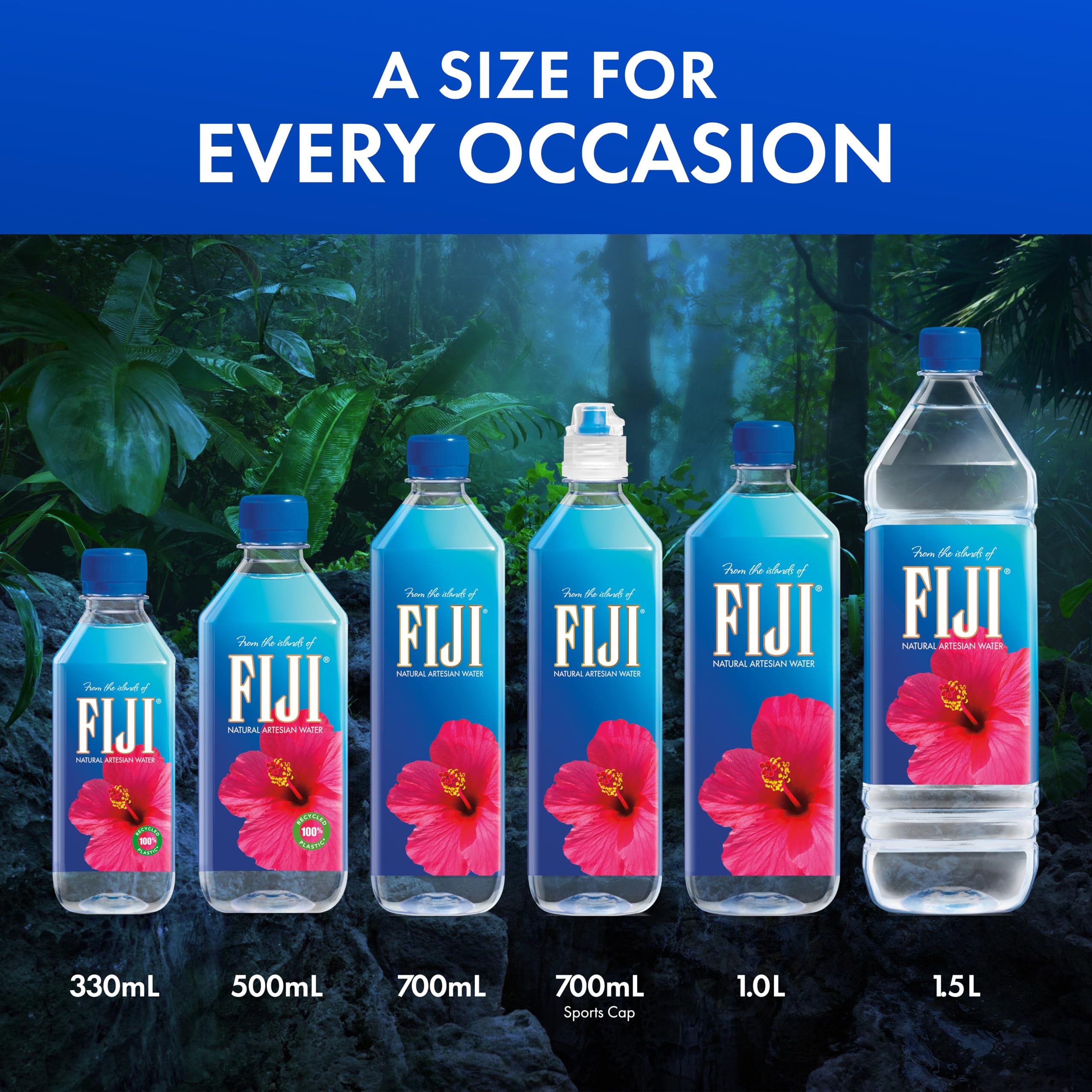 FIJI Water 1000 ml / 1 l, natürliches Quellwasser, 12er Pack (Einweg, 12 x 1000 ml)