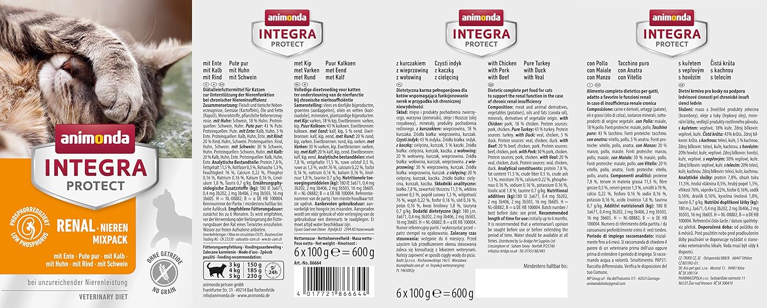 animonda INTEGRA PROTECT Sensitive Huhn Pur (16 x 100 g), Katzen Diätfutter bei Futtermittelallergie, sensitives Katzenfutter für allergische Katzen, Katzennassfutter ohne Getreide