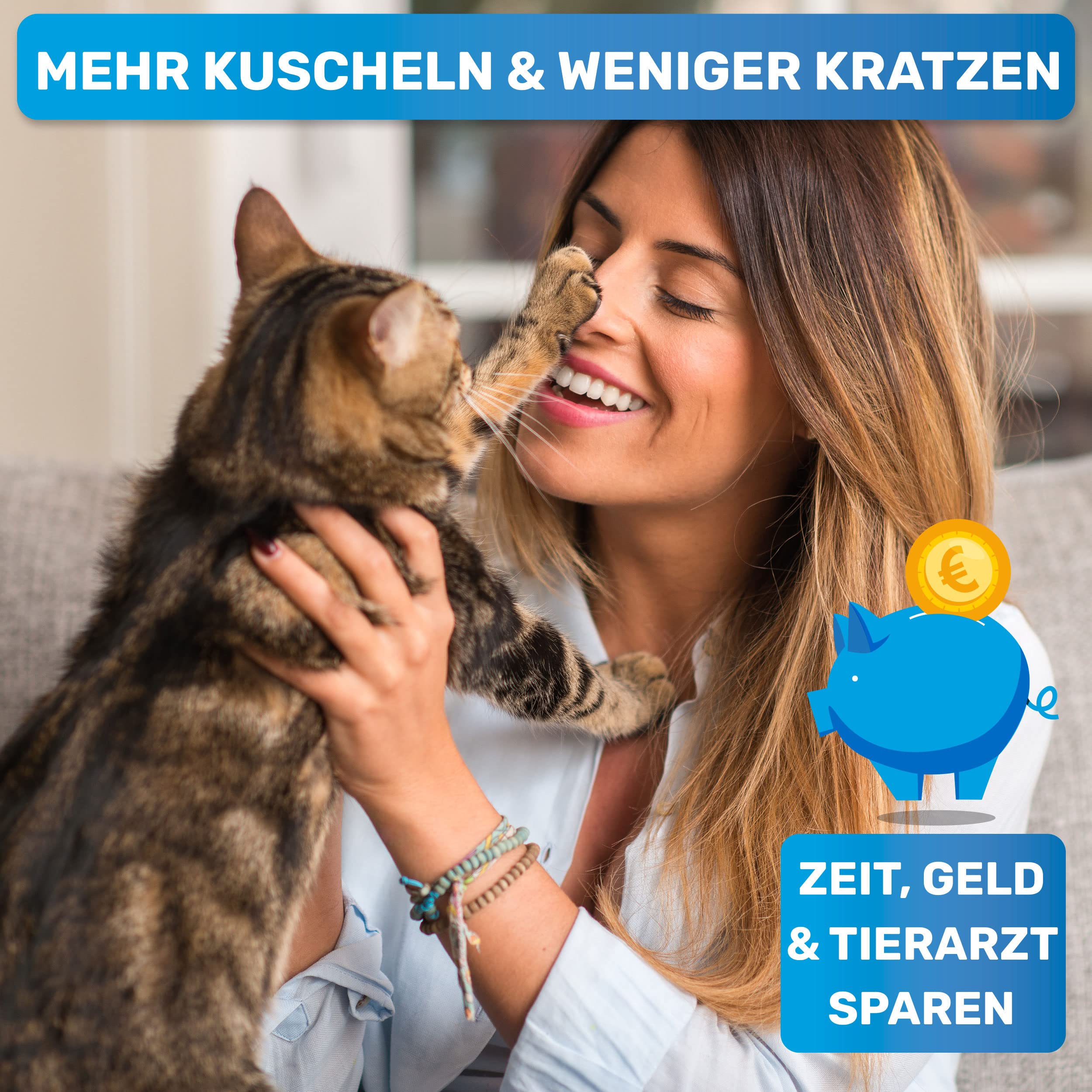 BluePet Krallenschere mit Schutz für Hunde & Katzen I Einsteigerfreundlich I Krallenzange für kleine & große Krallen + Krallenfeile im Griff - Alternative zu Nagelschere & Krallenschleifer