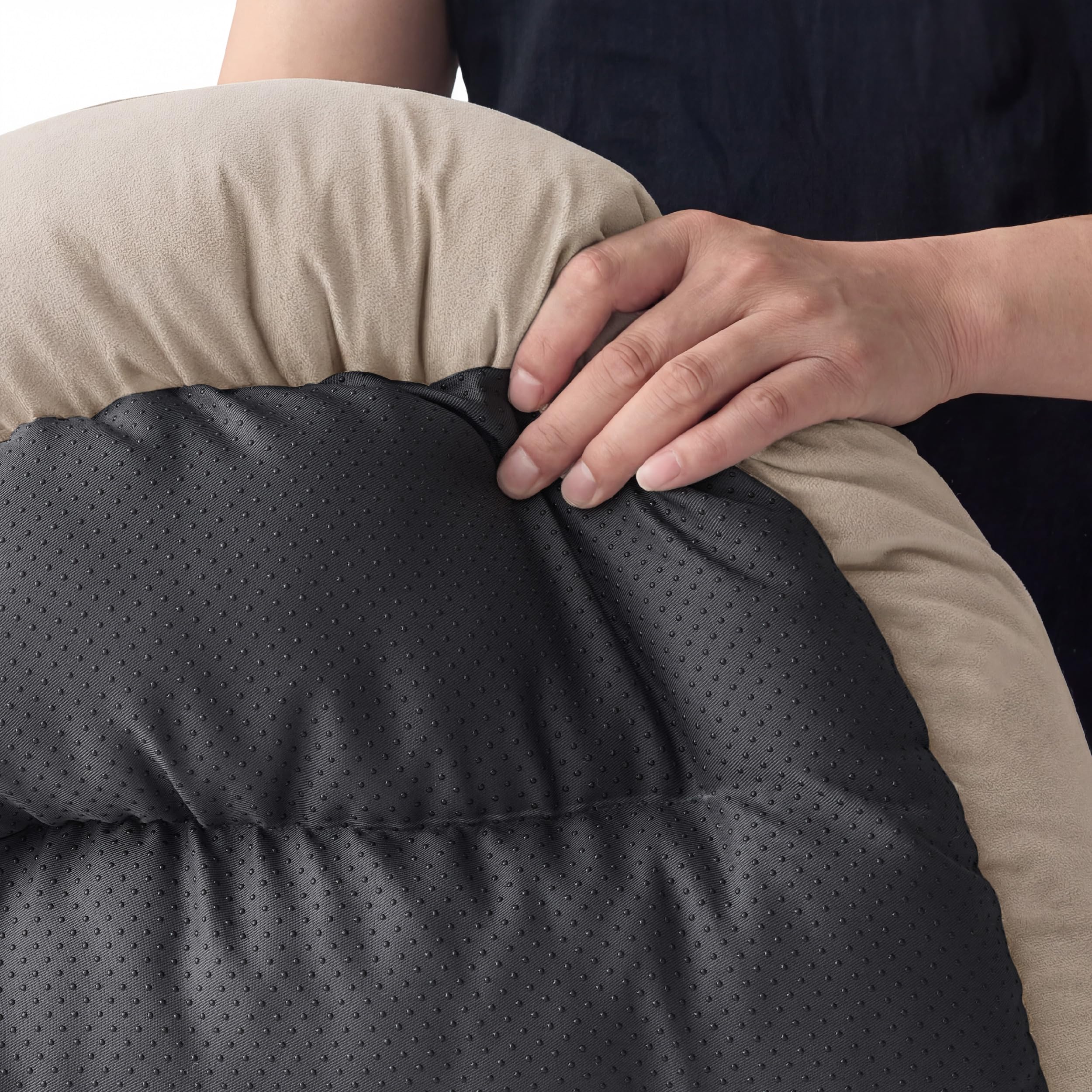 BEDSURE Katzenbett waschbar Katzen Bettchen - 51x41cm Katzenkorb Indoor mit Rutschfester Basis, quadratisches Hundebett für kleine Hunde mit weichem Rand, grau