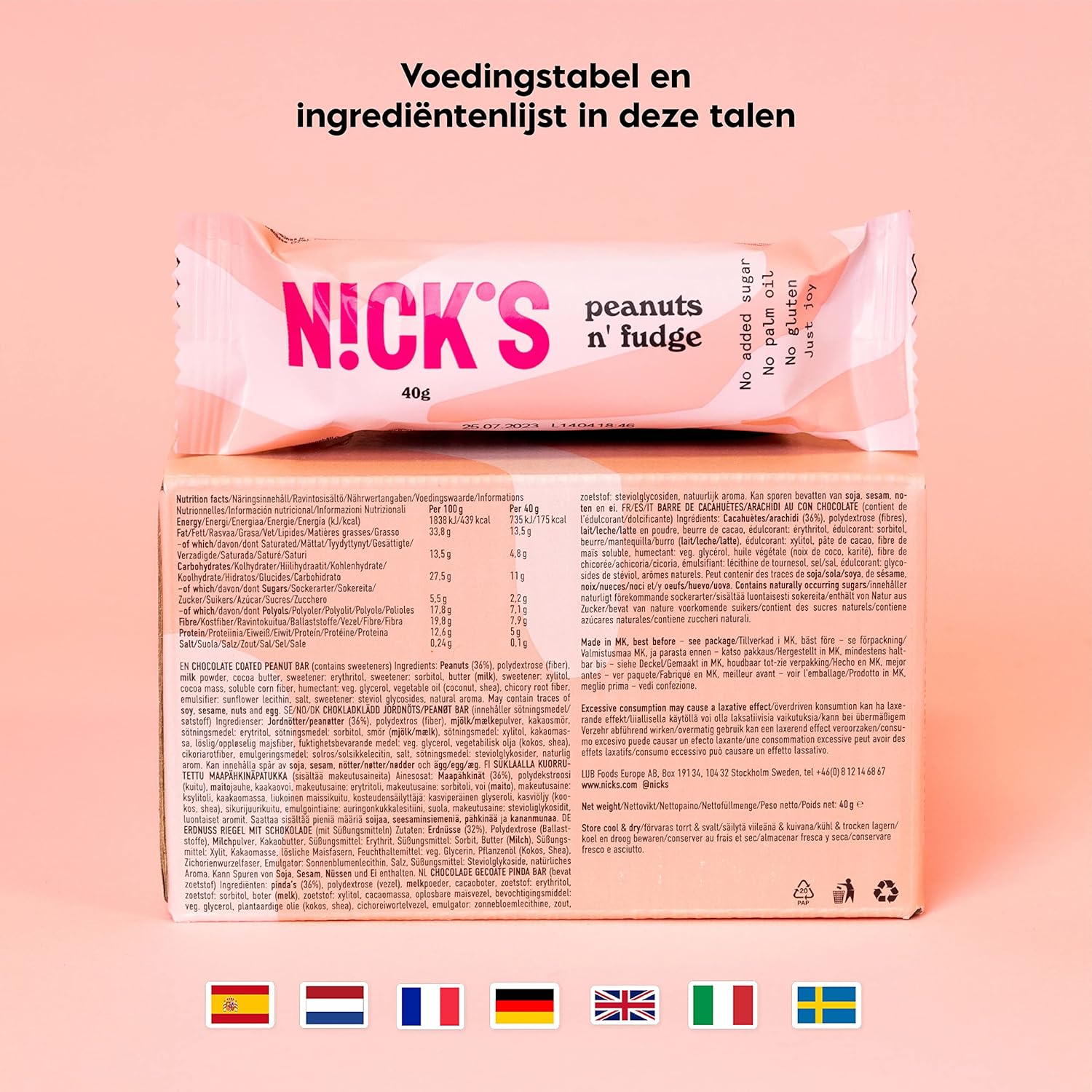 NICKS Keto Riegel Coconut, Schokolade Kokos Snacks, 175 Kalorien, 2 Net carbs, ohne Zuckerzusatz, Glutenfrei, Low carb Süssigkeiten (15x40g)