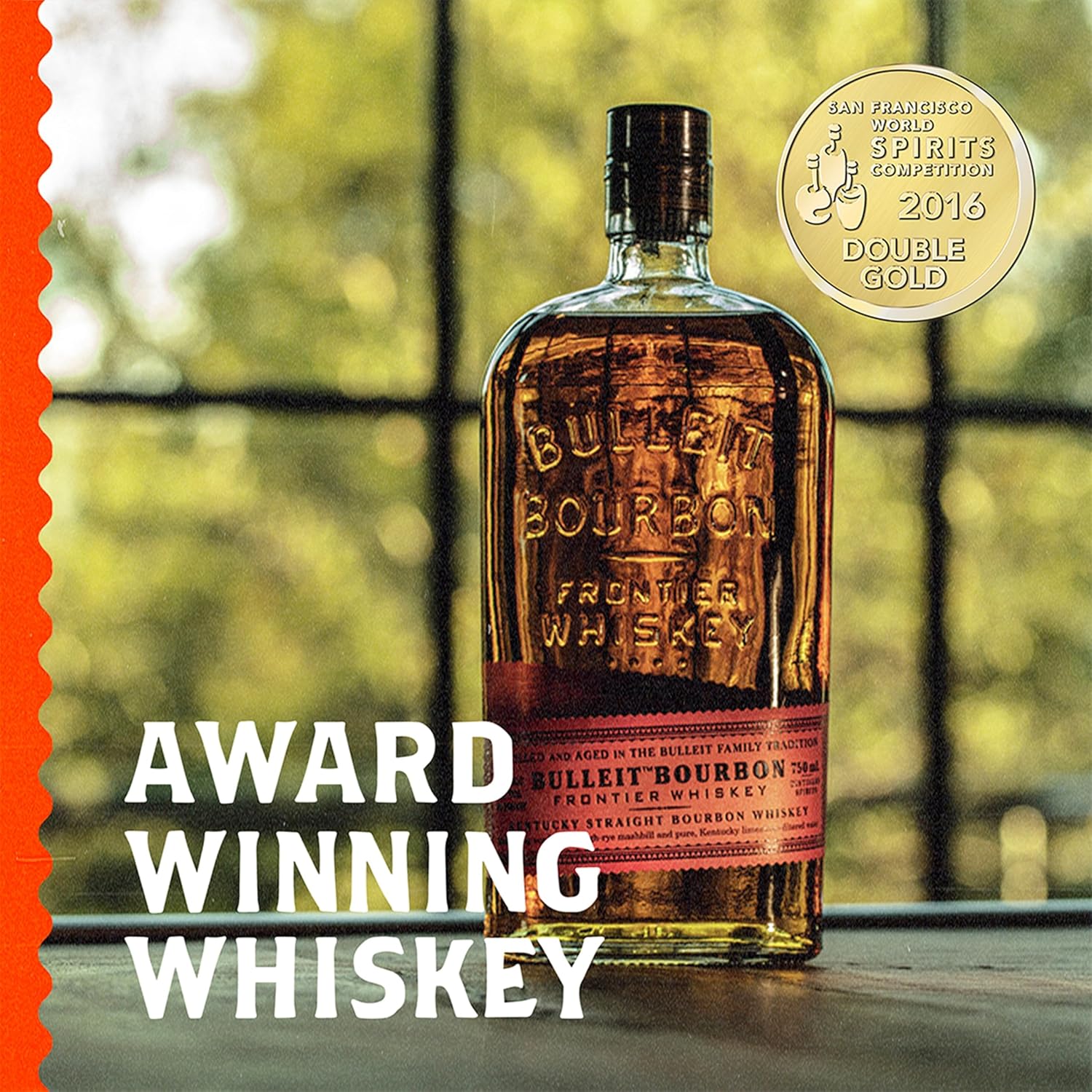 Bulleit Bourbon Frontier, American High Rye Whiskey, Geschenkempfehlung für Freunde & die Liebsten, handverlesene Kentucky Tradition, 45% vol, 700ml Einzelflasche