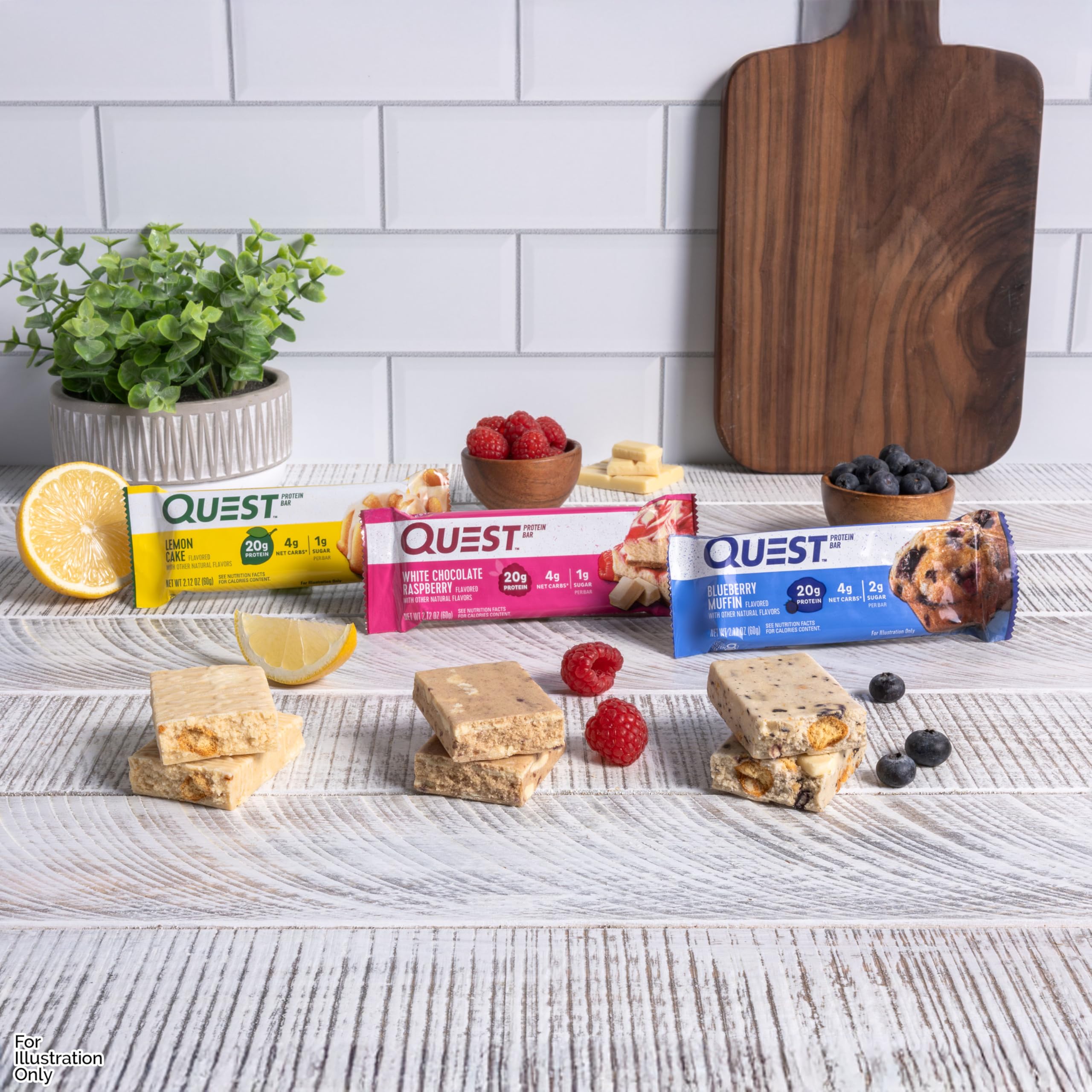 Quest Nutrition Chocolate Chip Dough Cookie Protein Bars, 21g Protein, 1g Sugar, 4g Net Carbs, High Fiber, Gluten Free, Keto-Friendly, 12 Count